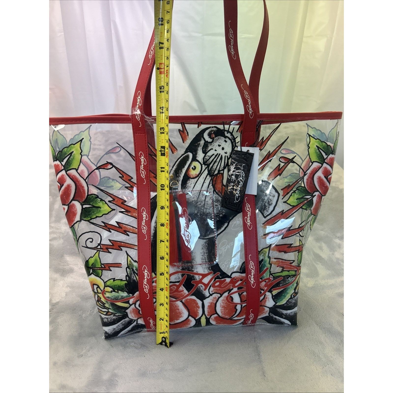 Ed Hardy NEW Ed Hardy Black Panther Large Tote Bag Women's Clear Bag Size ONE SIZE - 5 Thumbnail