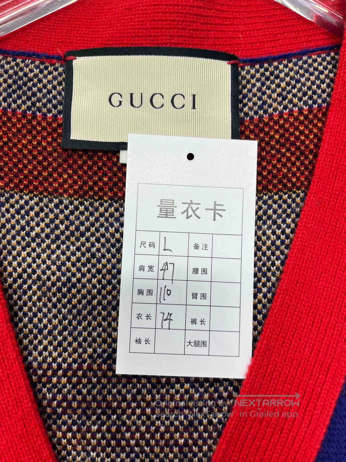 Gucci Gucci Blue Red Bee Knit Cardigan. Size US L / EU 52-54 / 3 - 5 Thumbnail