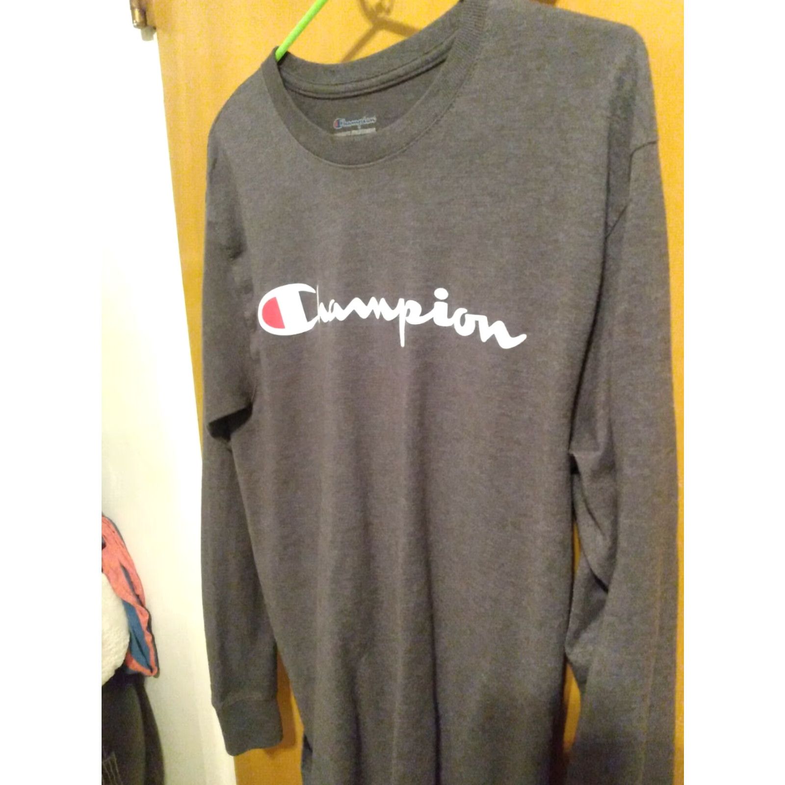 Champion Champion Long Sleeve T-Shirt Men M White Letters 60/40 19" x 27" Size US M / EU 48-50 / 2 - 5 Thumbnail