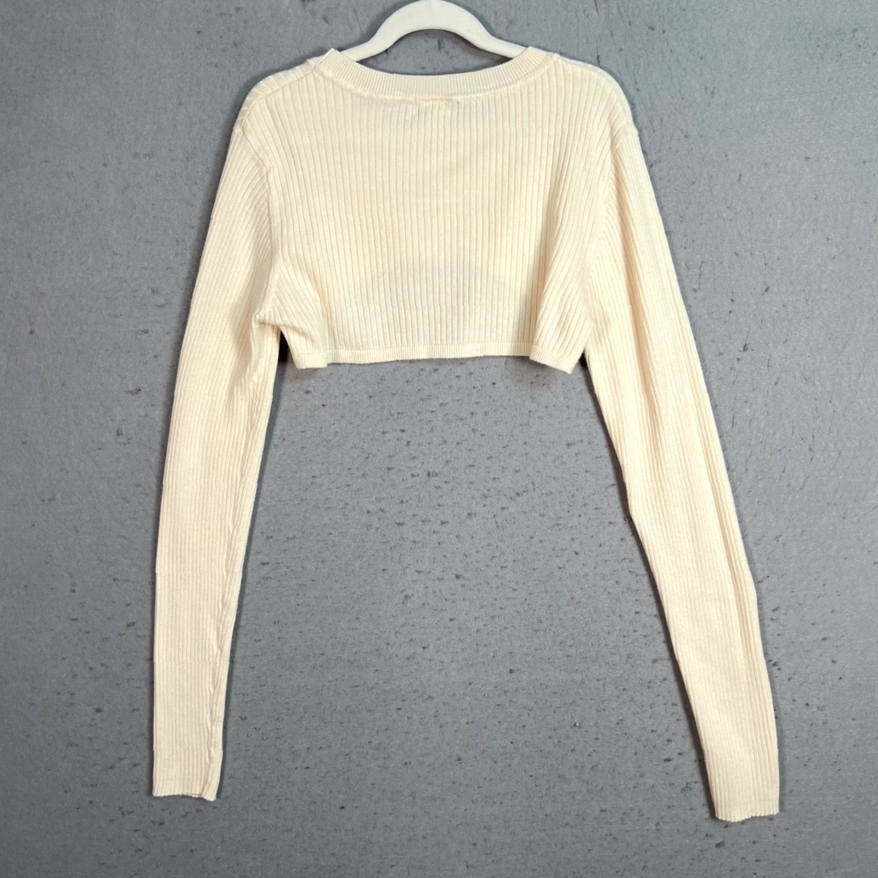 Vintage VINTAGE Dynamite Cream Sweater Pullover Women’s Large Ivory Ribbed Knit Size L / US 10 / IT 46 - 2 Thumbnail