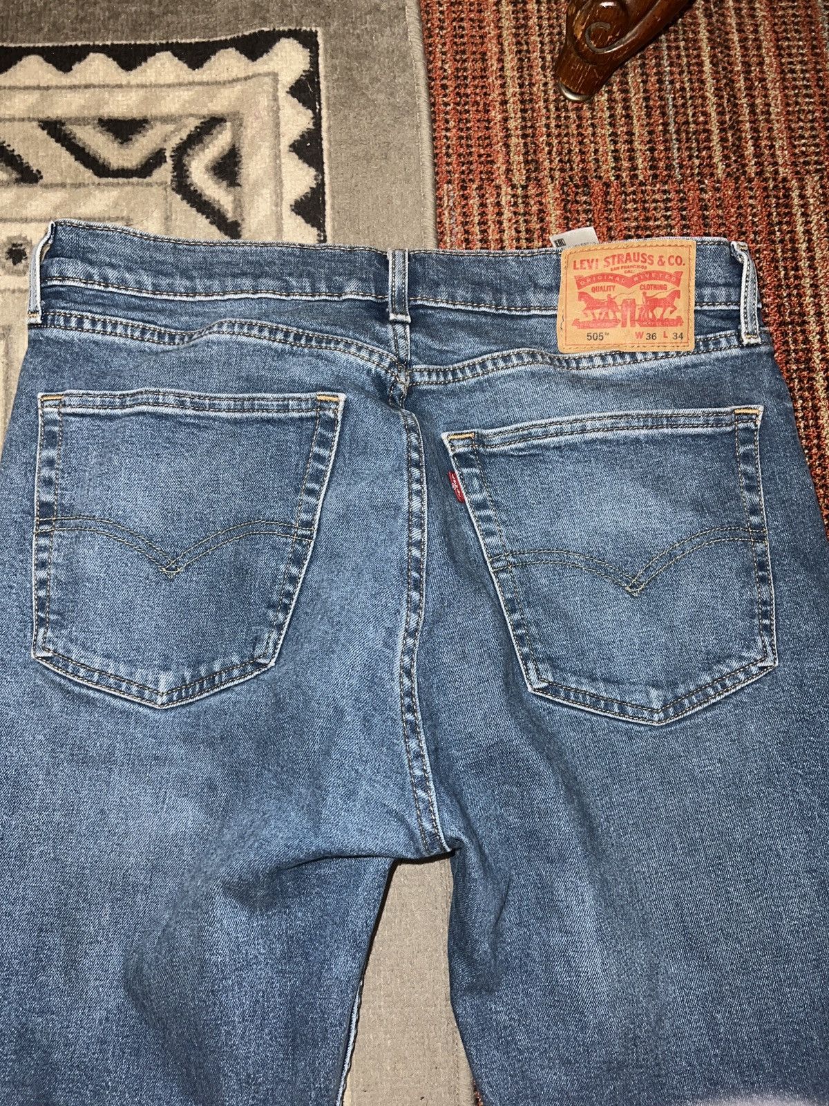 Levi's Vintage OOs Levis 505 redline Distressed Denim Jeans Size US 36 / EU 52 - 3 Thumbnail