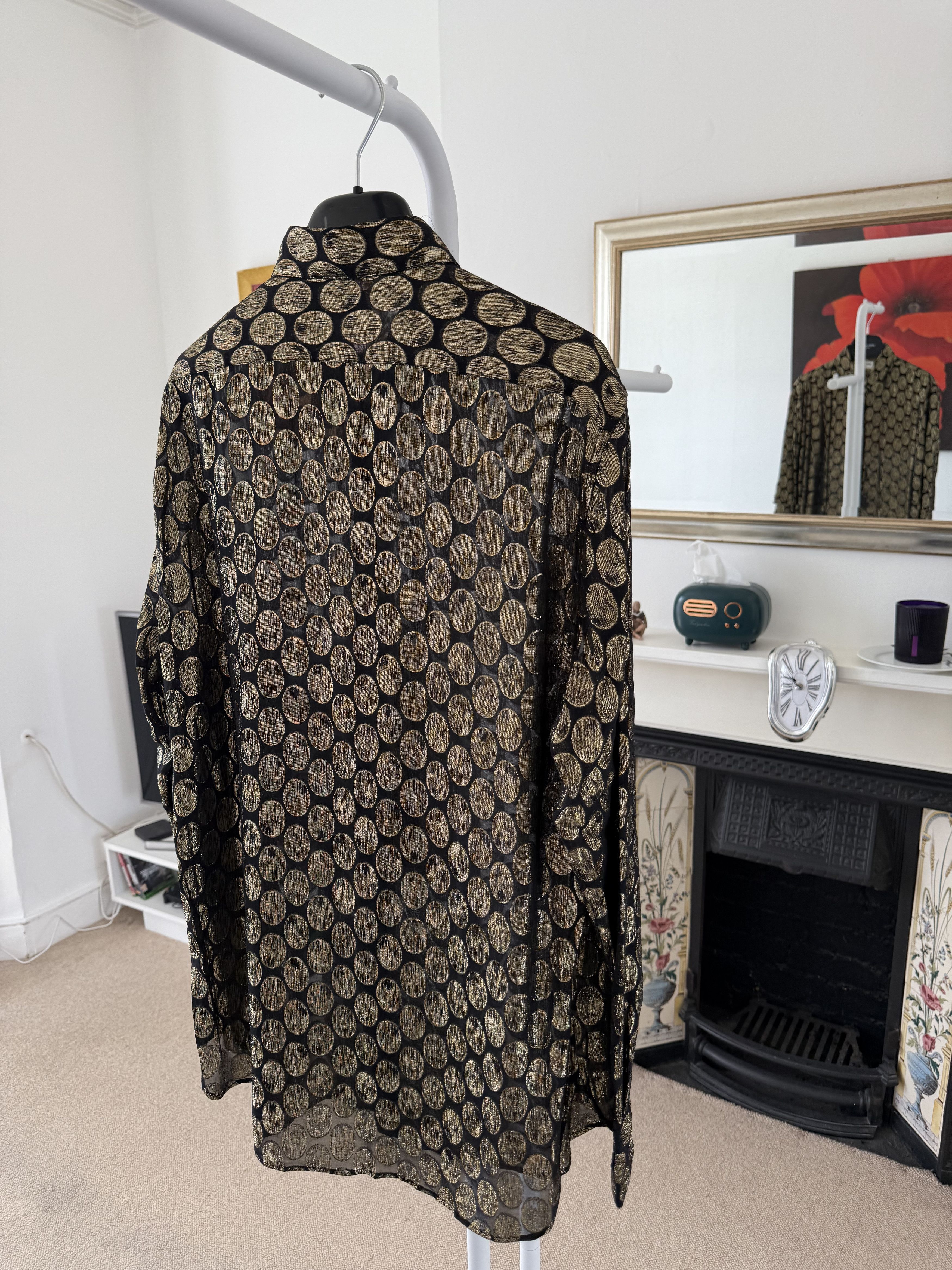 Saint Laurent Paris FW19 Saint Laurent Runway Silk Gold Oval Shirt Size US M / EU 48-50 / 2 - 3 Thumbnail
