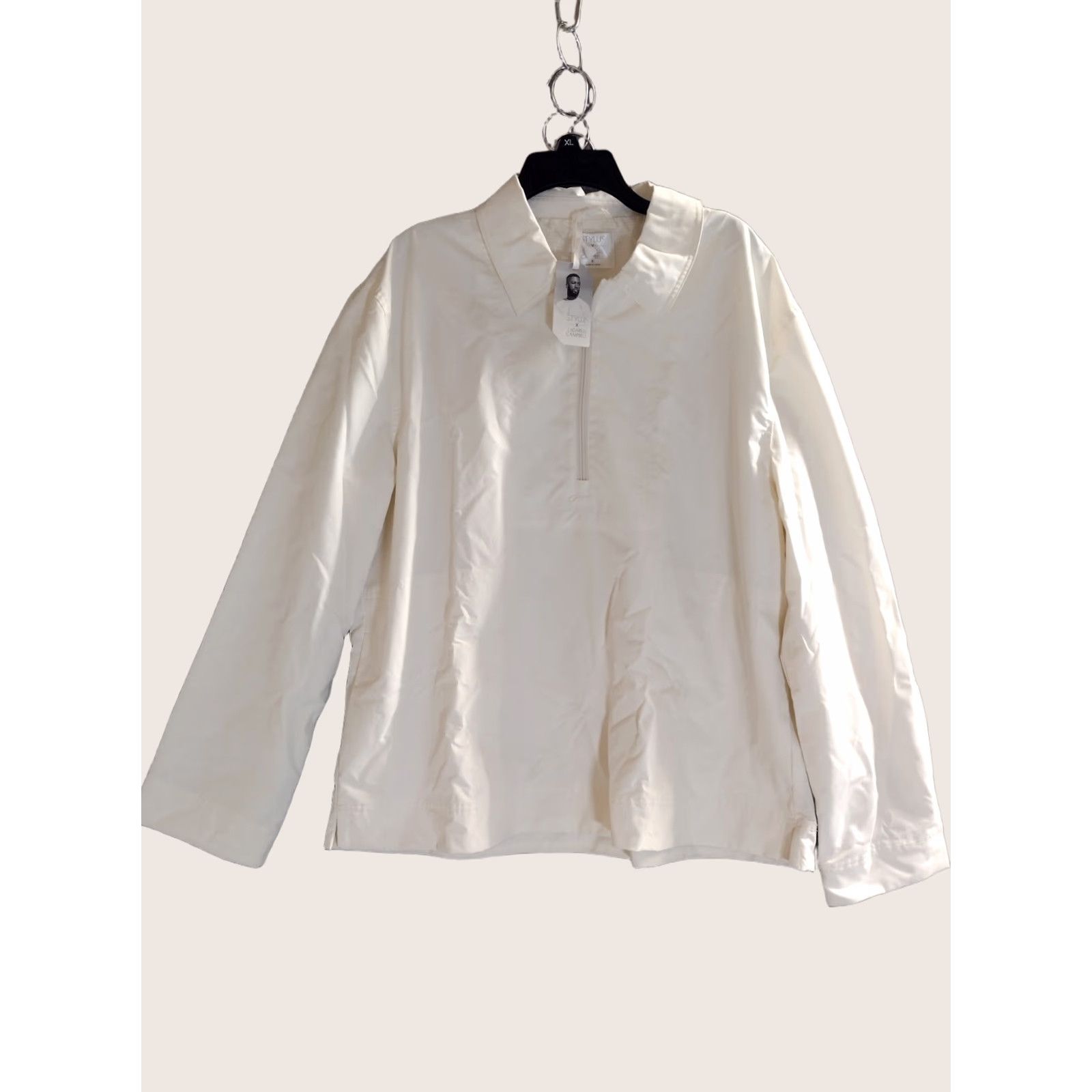 Vintage Stylus Ladarius Campbell Pull Over Long Sleeve 1/4 Zip Shirt Ivory XL Mens Classic Modern Casual Style Shirt Size US XL / EU 56 / 4 - 1 Thumbnail