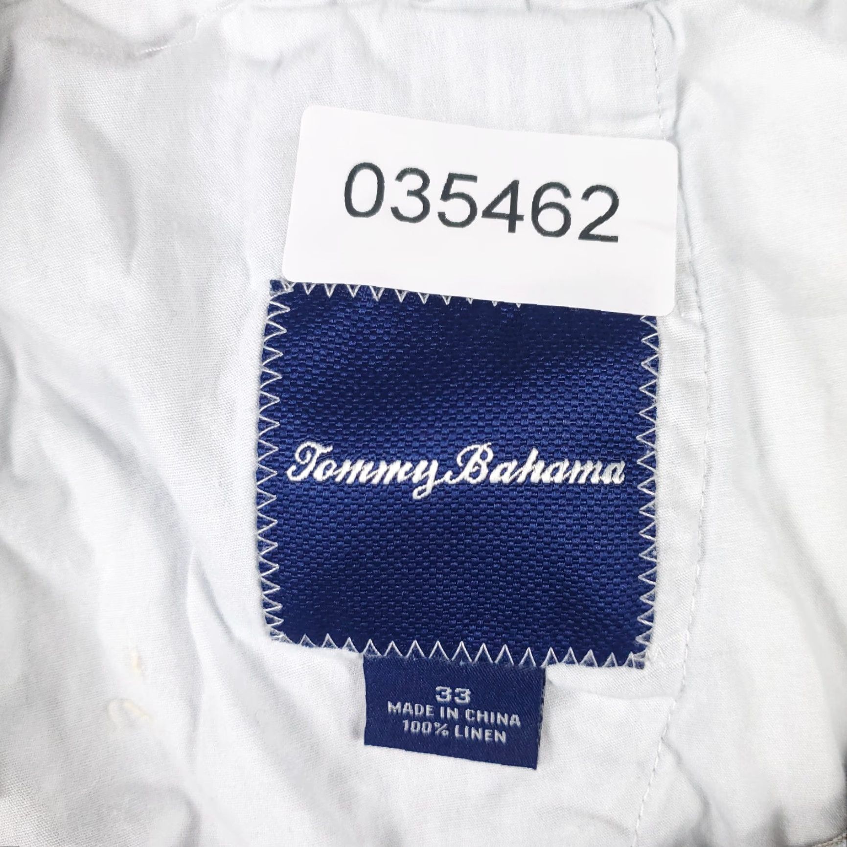Tommy Bahama VINTAGE Tommy Bahama Shorts Mens Size 33 Linen Blue Striped Flat Front Chino Casual Dress Size US 33 - 8 Thumbnail