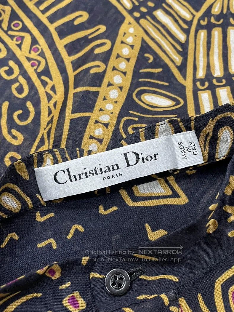 Dior Dior African graffiti blue-brown shirt Size XS / US 0-2 / IT 36-38 - 4 Thumbnail
