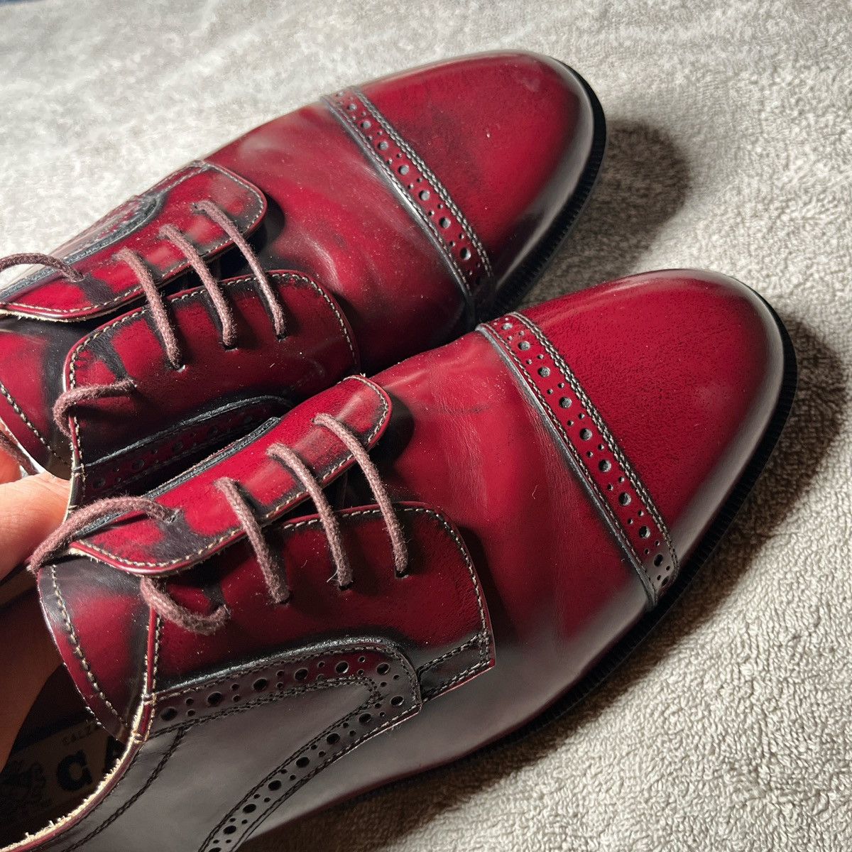 Other Burgundy Leather Oxford Shoe Size US 8.5 / EU 41-42 - 7 Thumbnail