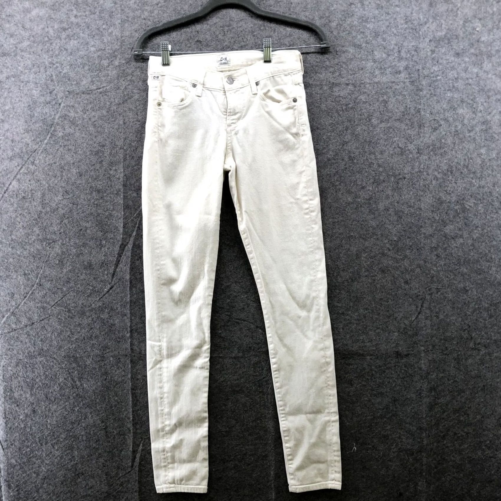 Citizens Of Humanity Citizens Of Humanity Avedon Jeans Womens Size 24 White Ivory Low Rise Skinny 5-Pocket Denim Slim Stretch Size 42" / US 20 - 2 Thumbnail