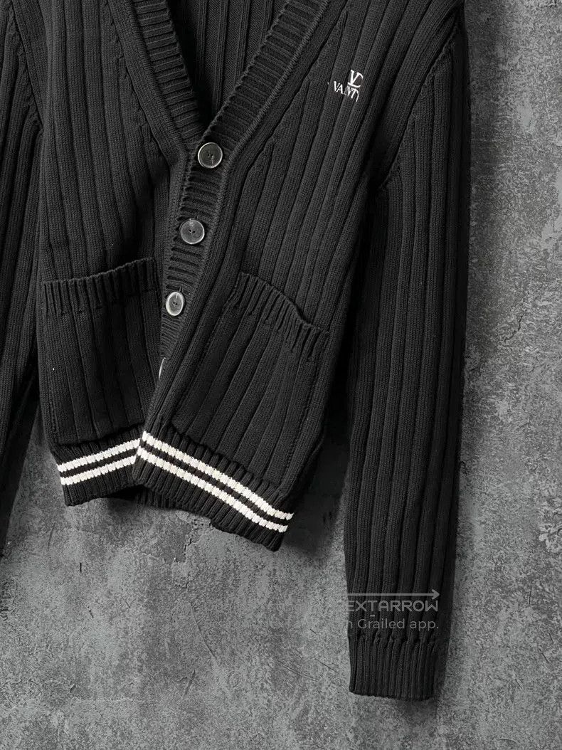 Valentino Valentino Black cotton knitted cardigan Size S / US 4 / IT 40 - 5 Thumbnail