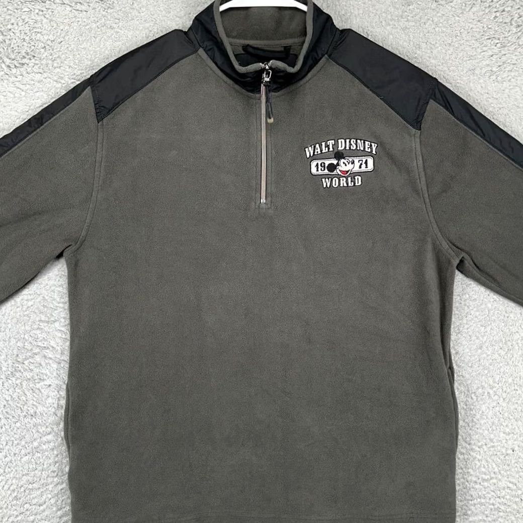 Disney Disney Parks Walt Disney World Mickey Gray Fleece Jacket Mens Small Quarter Zip Size US S / EU 44-46 / 1 - 2 Thumbnail