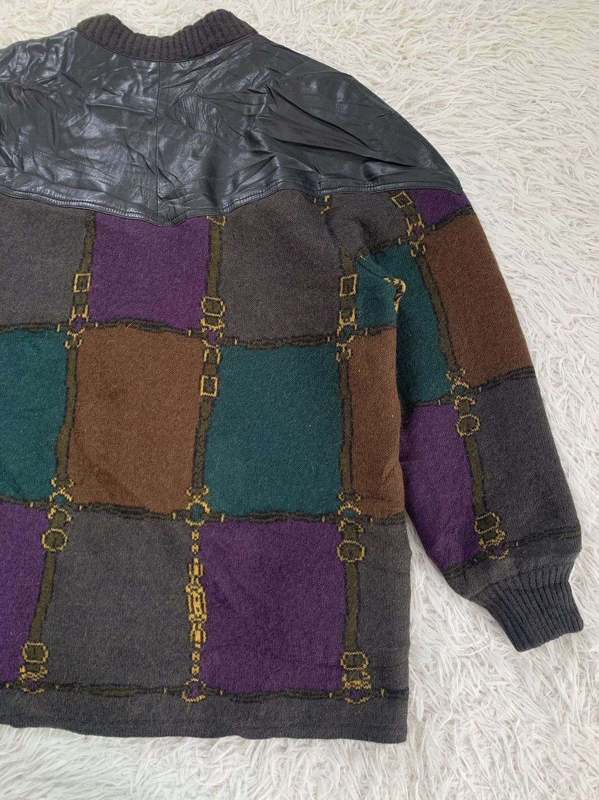 Torras Torras Colour Block Blend Wool & Leather Jacket Size M / US 6-8 / IT 42-44 - 7 Thumbnail