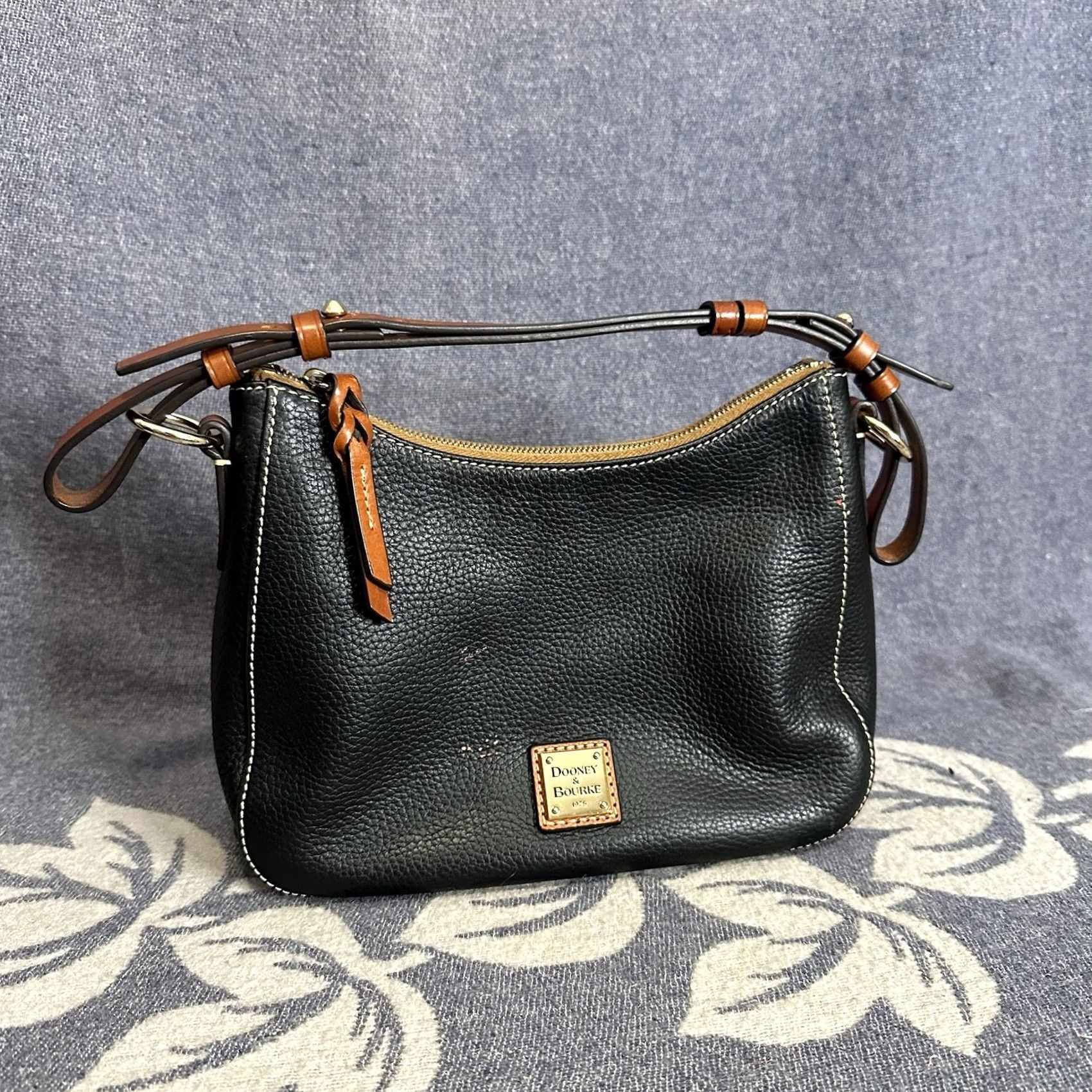 Dooney & Bourke Dooney & Bourke Pebble Leather Kiley Hobo Bag Small Women Black Purse with Zipper Size ONE SIZE - 7 Thumbnail