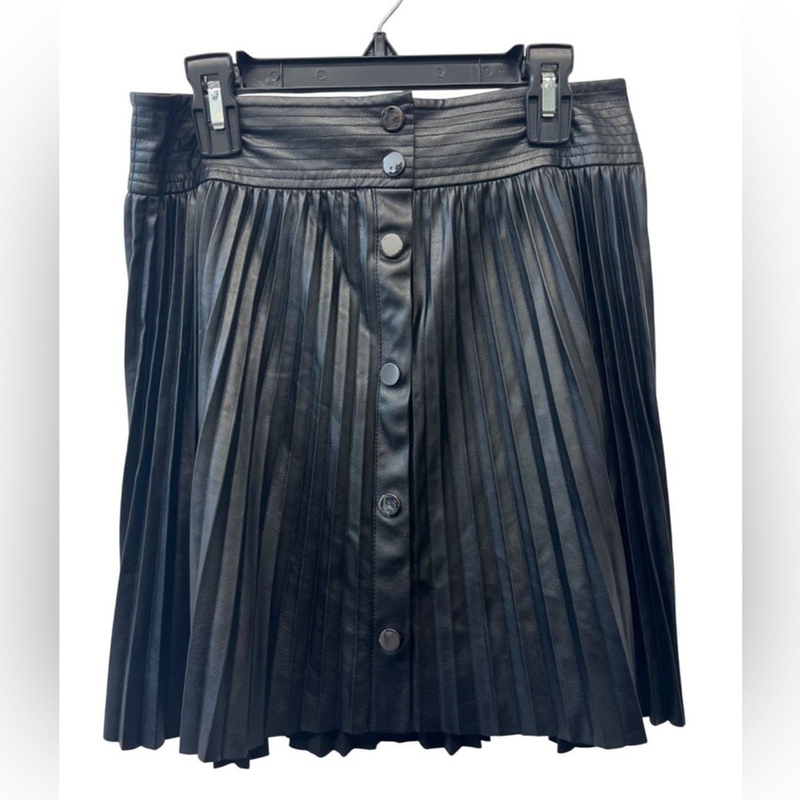 Ramy Brook Ramy Brook Anya Vegan Leather Pleated High Waisted Skirt XS Size 25" / US 0 / IT 36 - 7 Thumbnail
