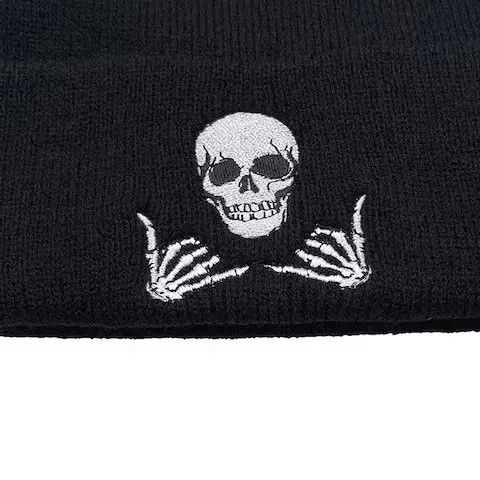 Cartoon Network × Japanese Brand Skull Gesture Knit Beanies Hat for Men Women Size ONE SIZE - 1 Thumbnail