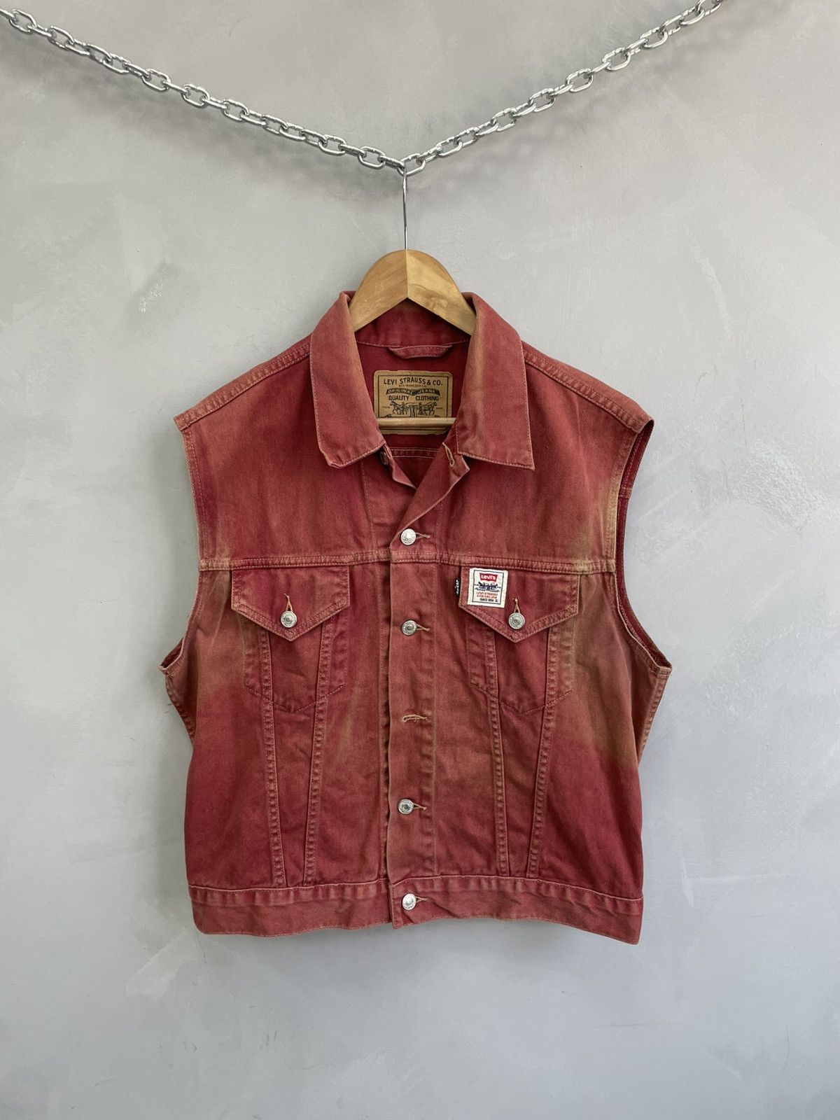 Levi's Rare 90s Levis white tab trucker jacket jacket type 1 Size US M / EU 48-50 / 2 - 2 Thumbnail