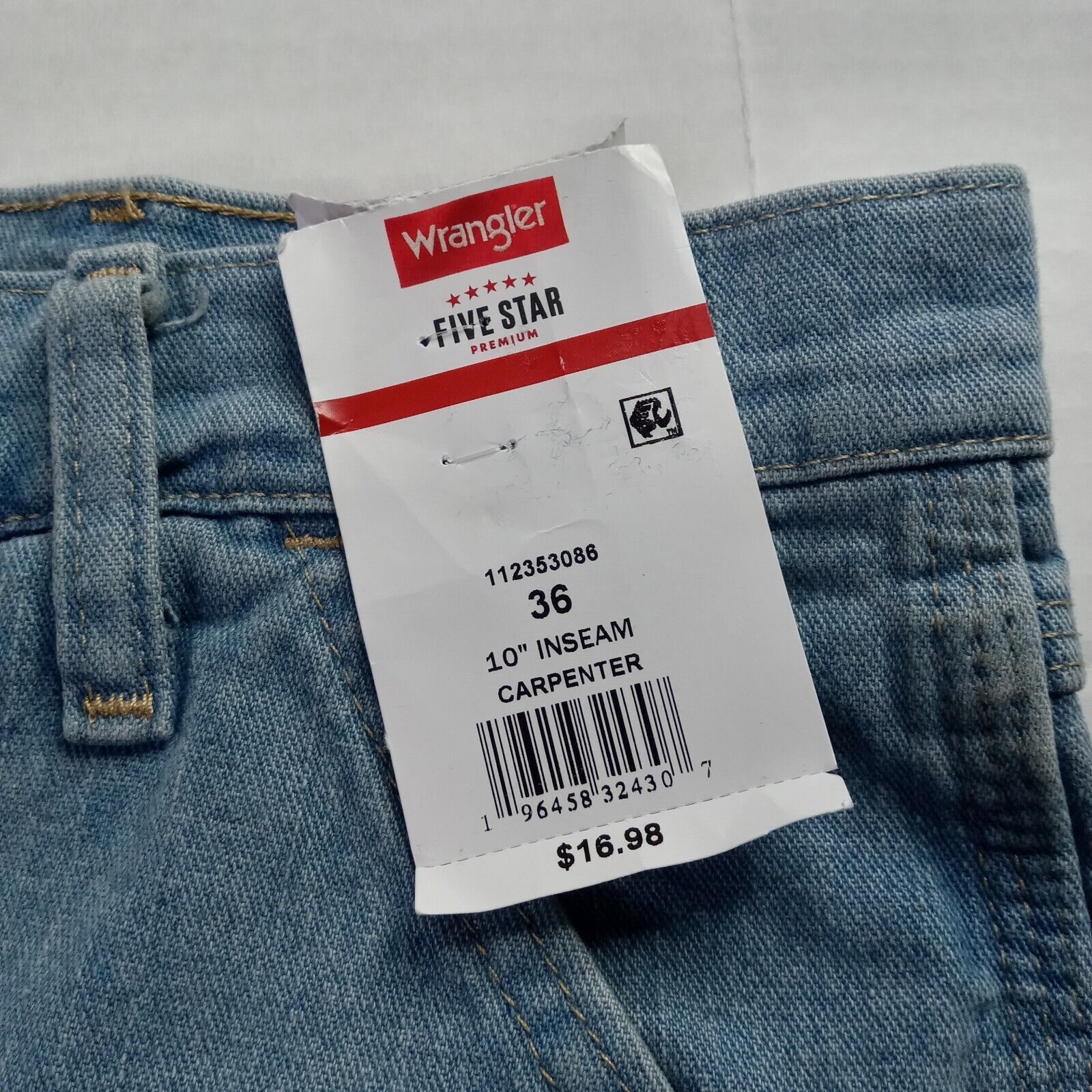 Wrangler Wrangler Carpenter Flex Denim Shorts Men's 36 Light Blue Size US 36 / EU 52 - 2 Thumbnail