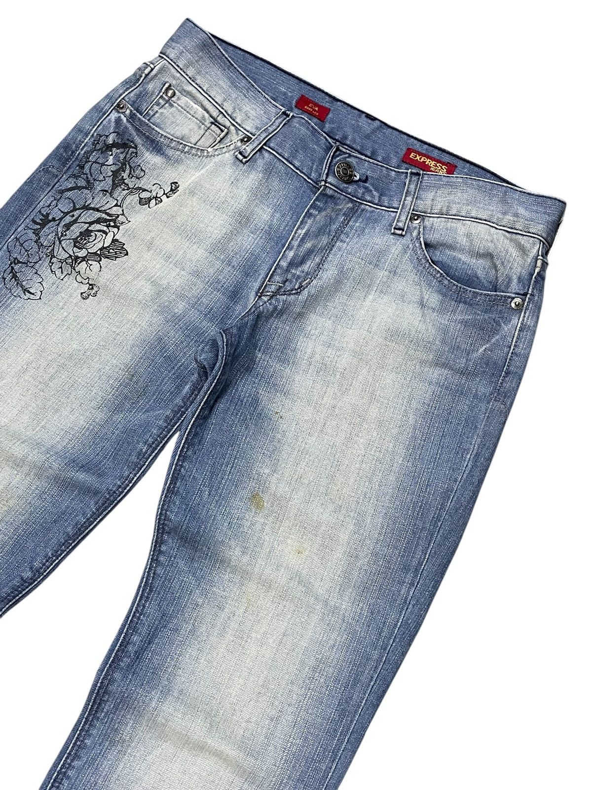 Express × Hysteric Glamour × Japanese Brand Express Jeans Tattoo Wings Tribal Flare Boot Cut Jeans Size US 30 / EU 46 - 5 Thumbnail