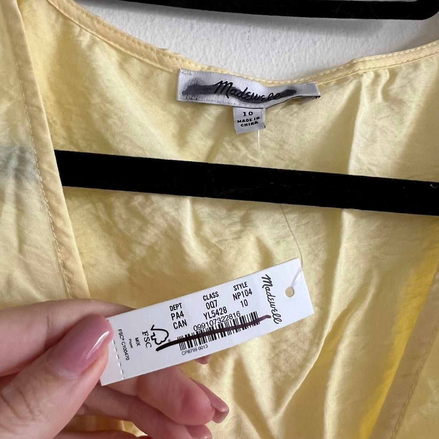 Madewell Madewell Ariana Midi viscose dress size 10 yellow v-neck Size L / US 10 / IT 46 - 5 Thumbnail