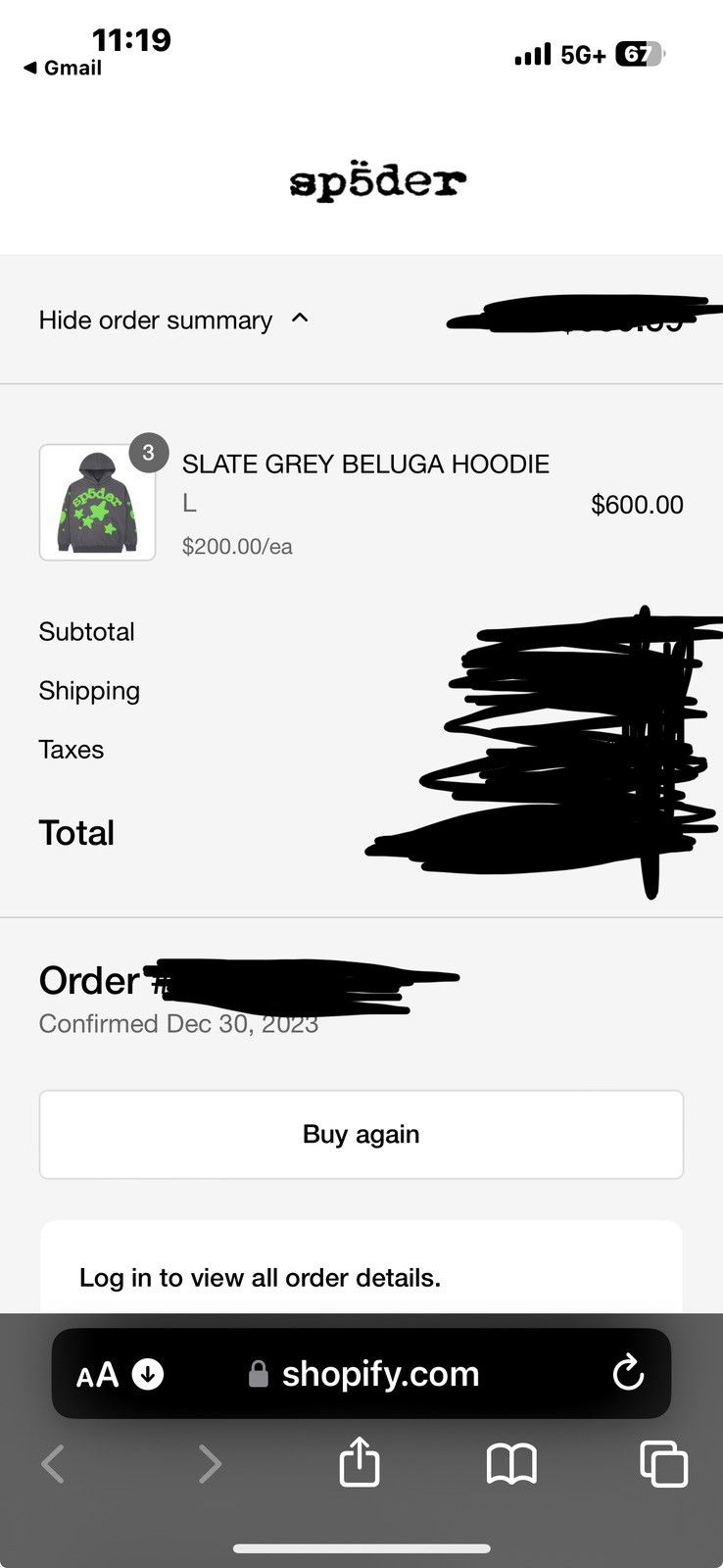 Sp5der × Spyder Sp5der Worldwide Slate Grey Beluga Hoodie Size Large Size US L / EU 52-54 / 3 - 6 Thumbnail