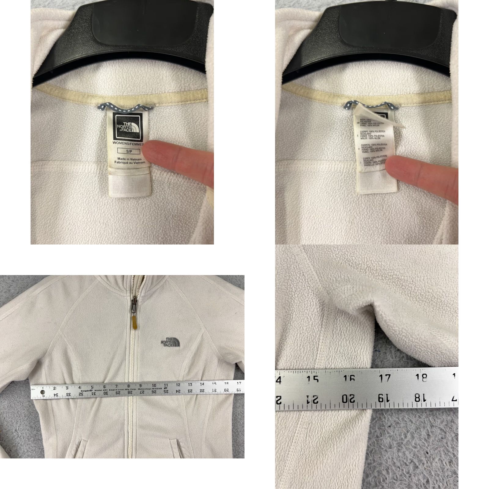 The North Face The North Face Sweater Womens Small White TKA 200 Polyester Fleece Mock Neck Size S / US 4 / IT 40 - 8 Thumbnail