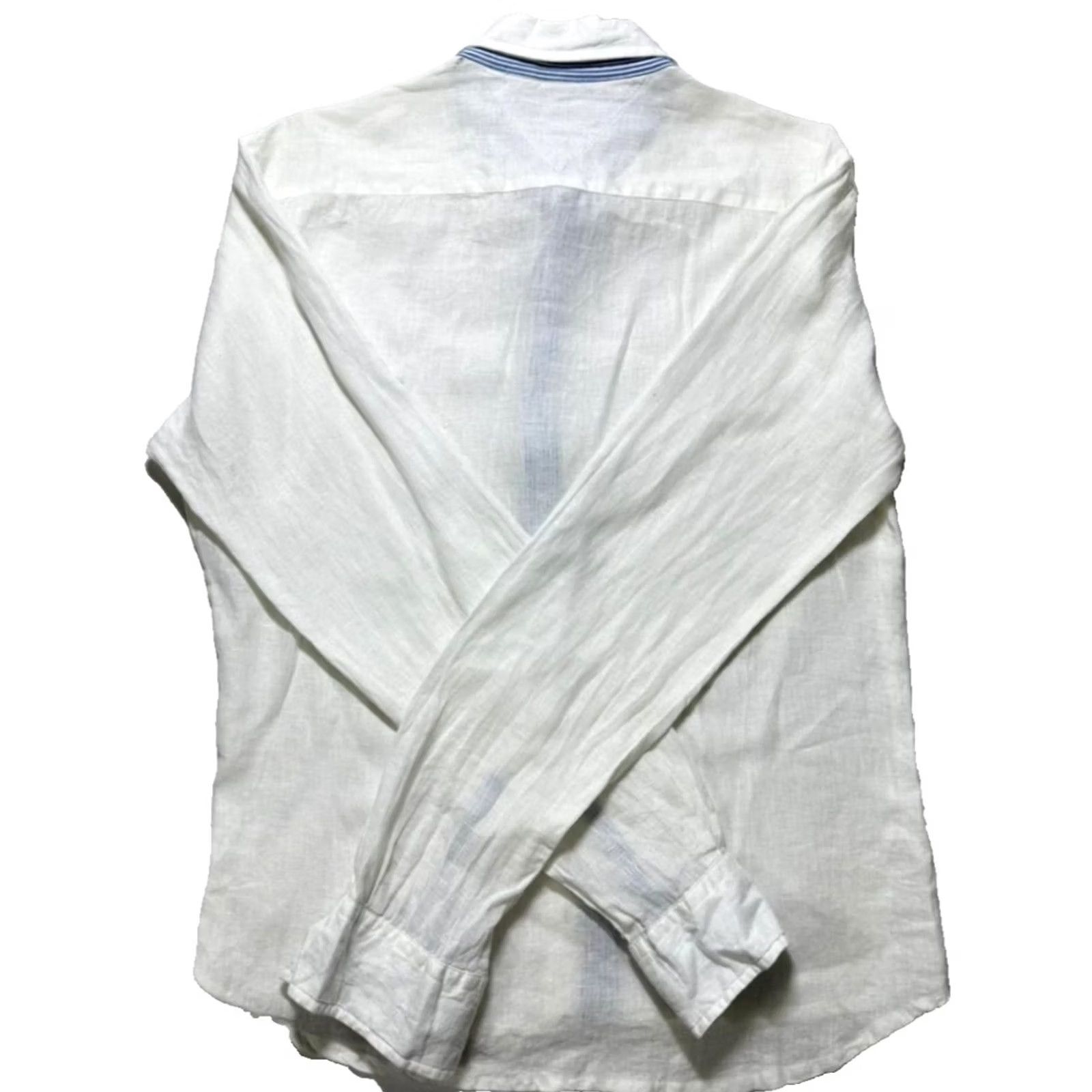 Tommy Hilfiger Tommy Hilfiger Follow Flag Detail Linen Relaxed Fit Shirt - Size M - White, Women Size M / US 6-8 / IT 42-44 - 2 Thumbnail