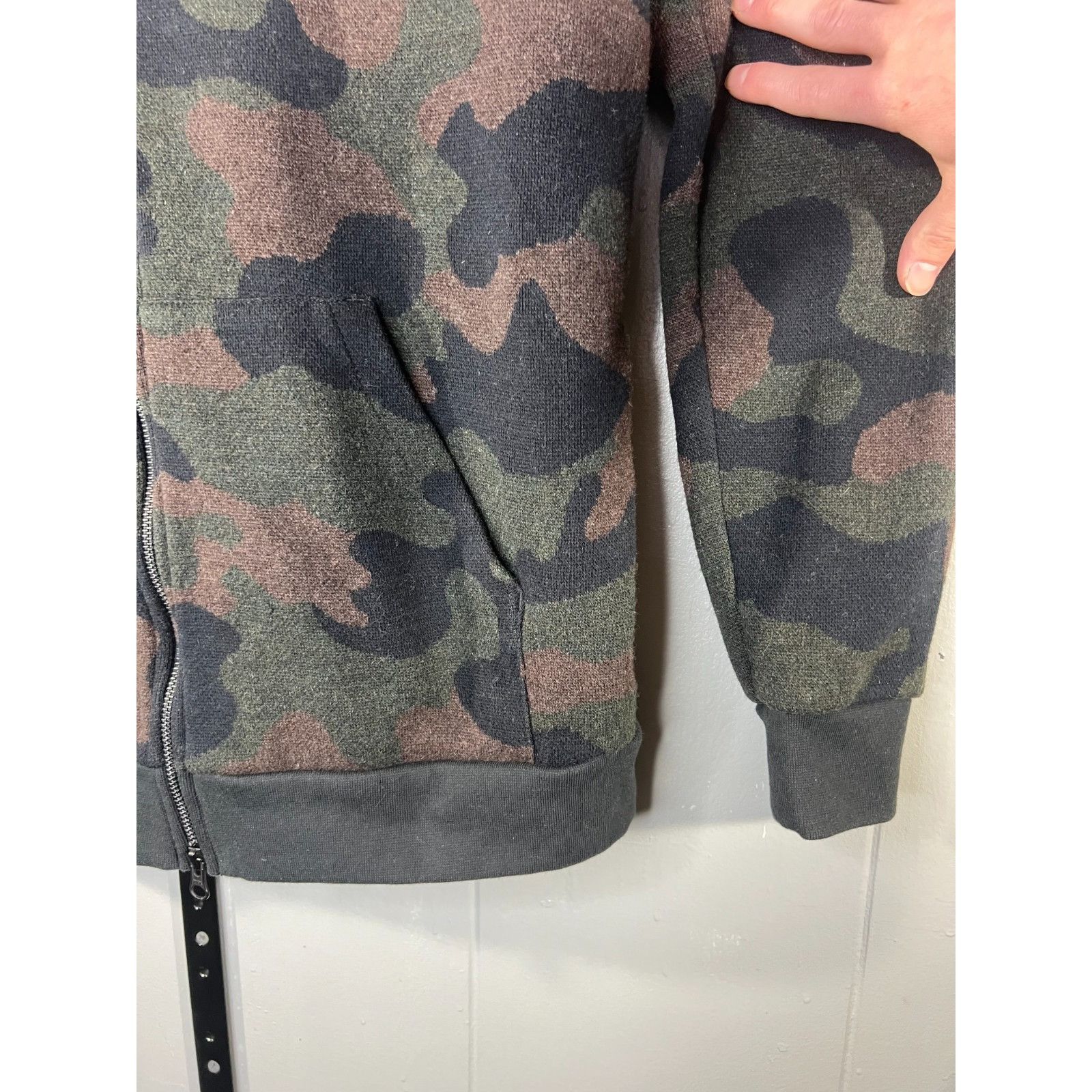 Outerknown Outerknown Wool Cotton Full Zip Jacket Size LG Green Black B Size US L / EU 52-54 / 3 - 6 Thumbnail