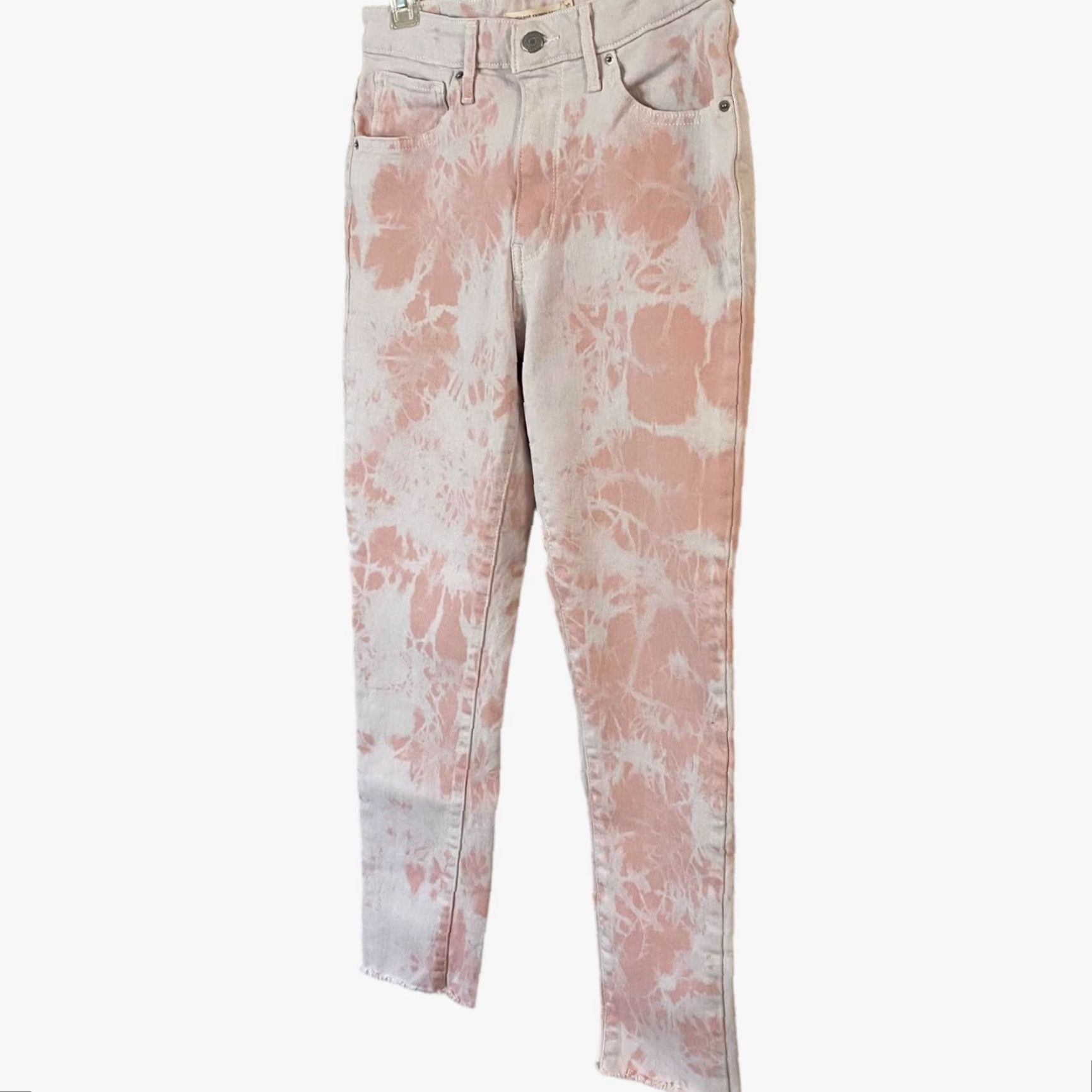 Levi's Levi's Jeans Women's 30 721 High-Rise Skinny Ankle White Pink Tie-Dye Denim Stretch 5-Pocket Zip Fly Size 30" / US 8 / IT 44 - 2 Thumbnail