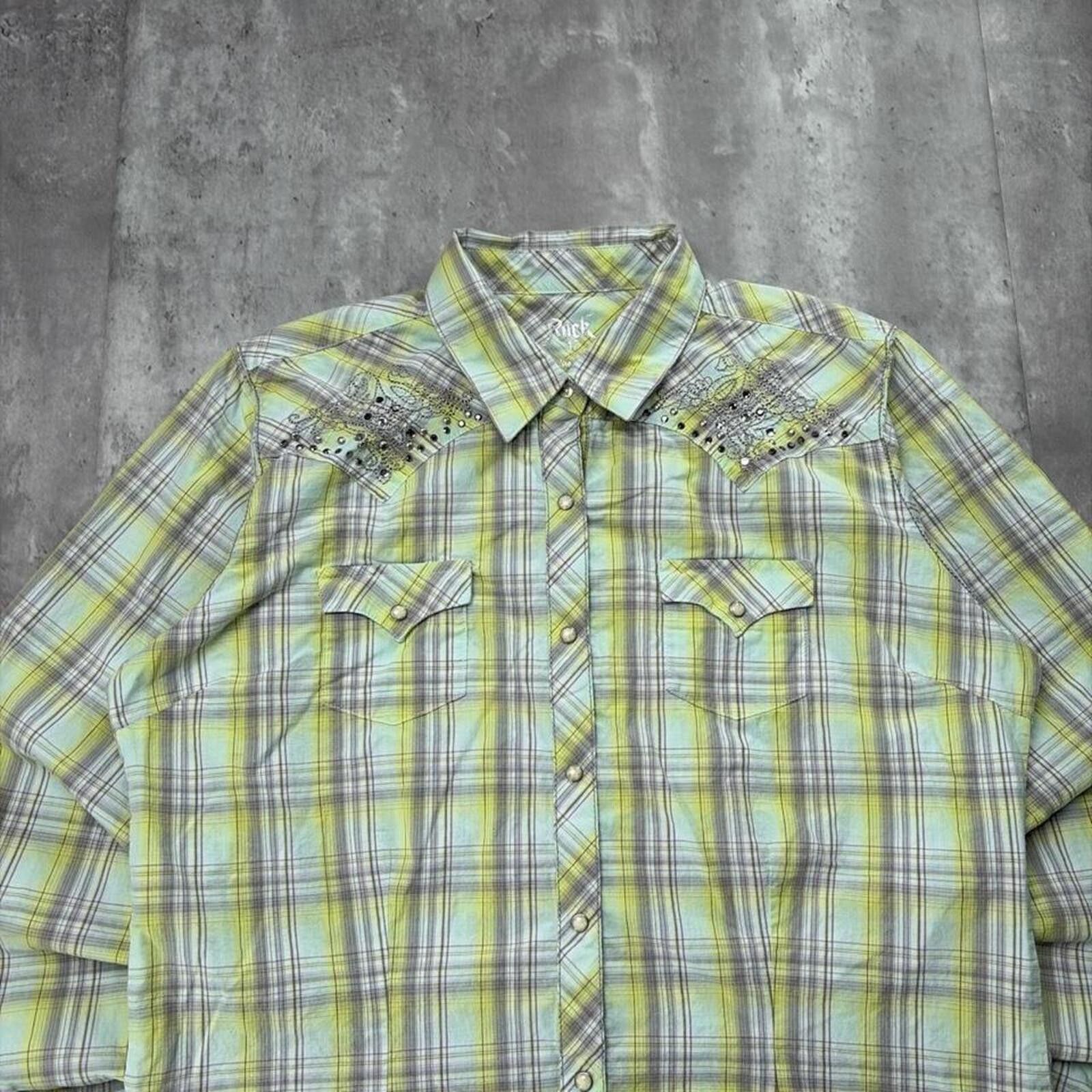 Wrangler Y2K Rock 47 By Wrangler Grunge Plaid Long Sleeve Shirt Size XL / US 12-14 / IT 48-50 - 4 Thumbnail