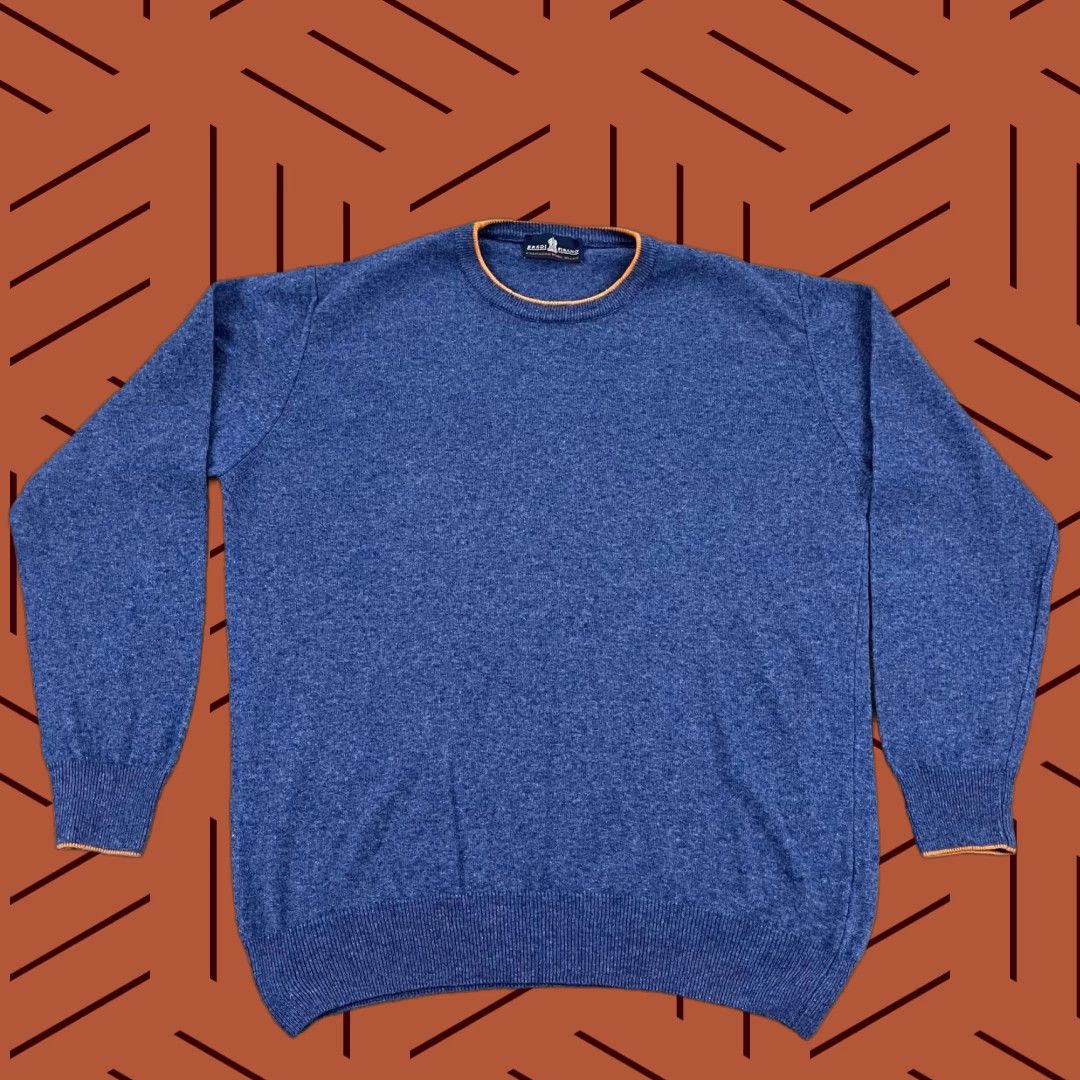 Vintage EREDI PISANO Sweater Mens L/XL Blue Cashmere Wool Blend Pullover Crewneck Italy Size US L / EU 52-54 / 3 - 1 Thumbnail