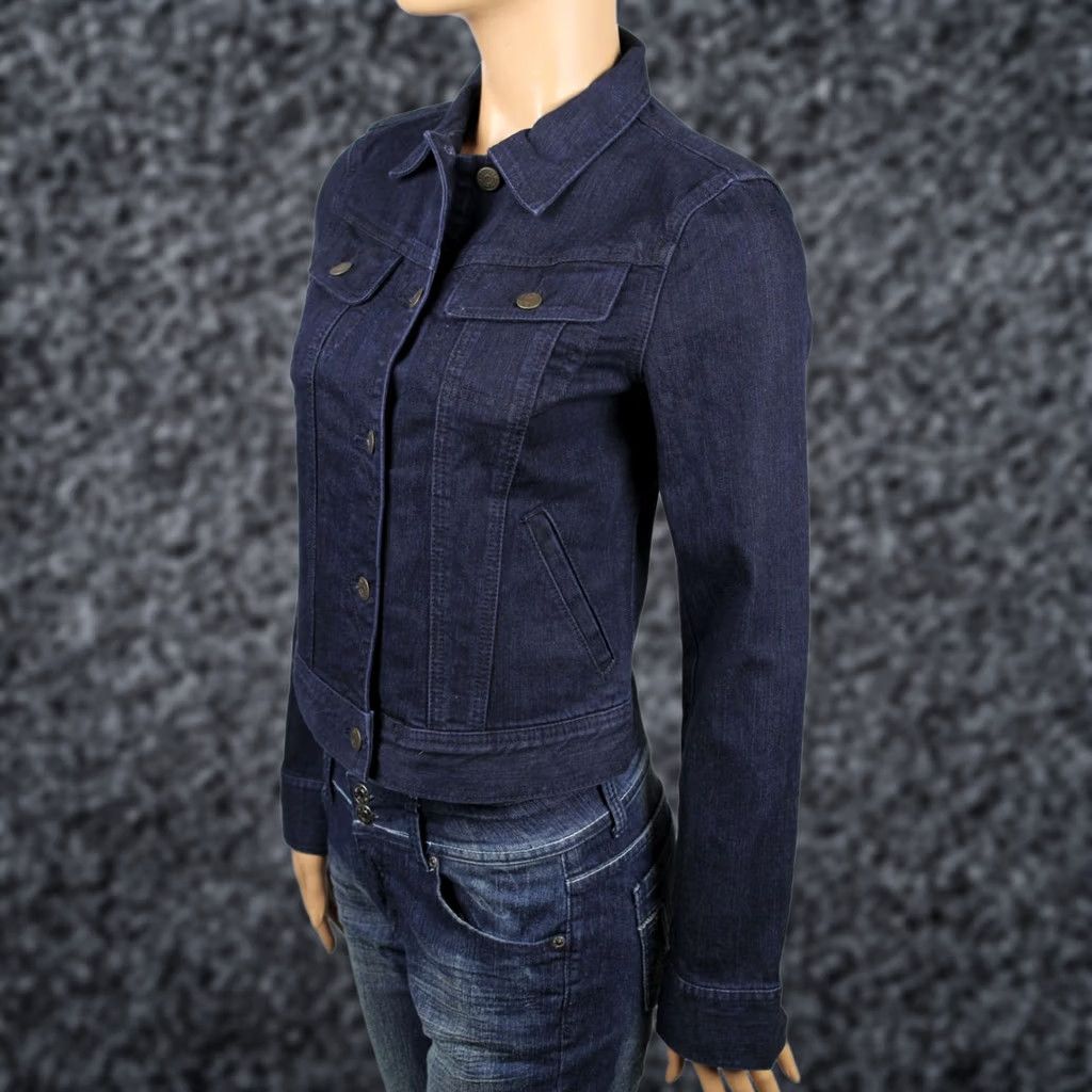 Denime Lauren Jeans Co. Denim Jacket Button Pockets NWT Small S Denim Jacket Women Blue Solid 2010s Mens Womens Girls Boys NWT S 39 Size 28" / US 6 / IT 42 - 1 Thumbnail