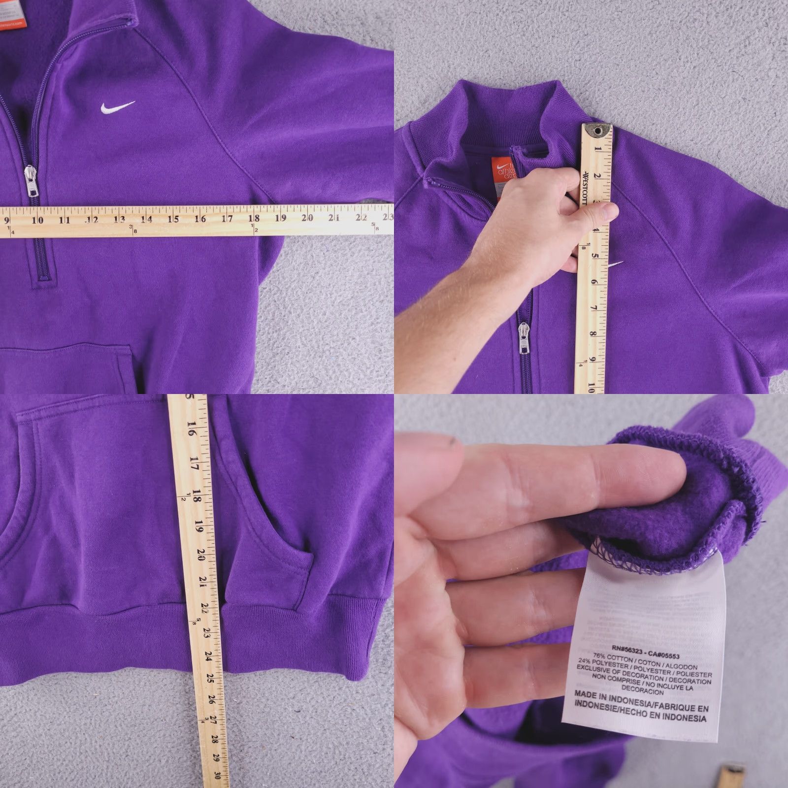 Nike Nike Sweatshirt Womens Large Purple Retro Vintage Zip Track Varsity Size L / US 10 / IT 46 - 8 Thumbnail
