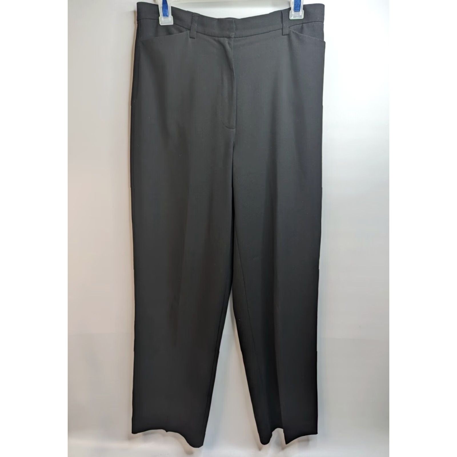 Liz Claiborne Liz Claiborne LizSport Women's Dress Pants 10 Black Stretch Straight Rayon Blend Size 32" / US 10 / IT 46 - 2 Thumbnail