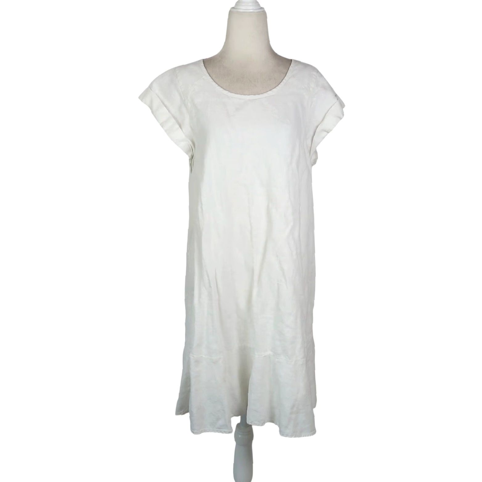 Joie VINTAGE Joie Carlen White Linen Short Sleeve Mini Dress XL Size 40" / US 18 - 2 Thumbnail