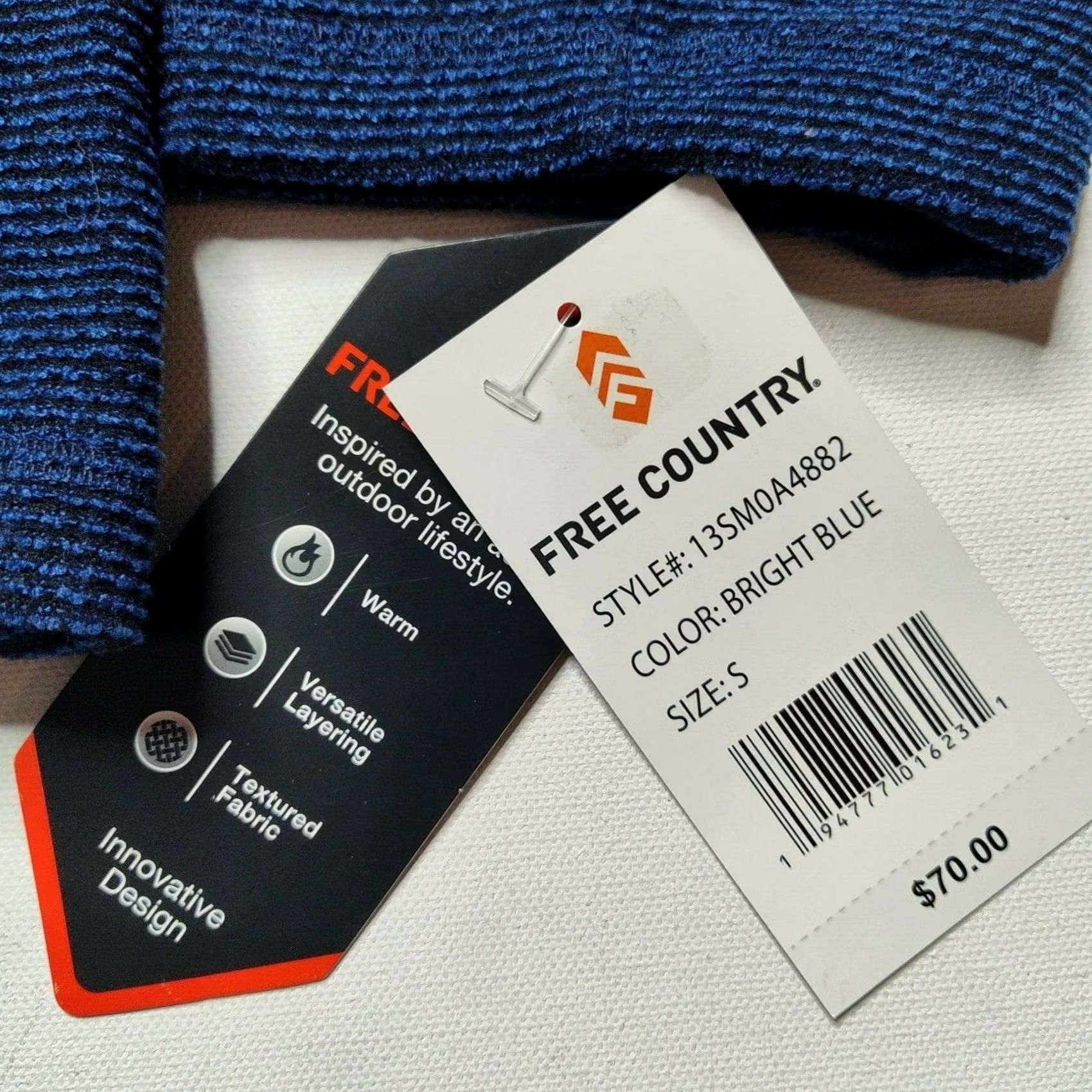 Free Country Free Country Men Small Bright Blue 1/4 Zip Layered Textured Pullover Sweatshirt Modern Mens Small Bright Blue 1/4 Zip Layered Textured Pullover Size US S / EU 44-46 / 1 - 3 Thumbnail