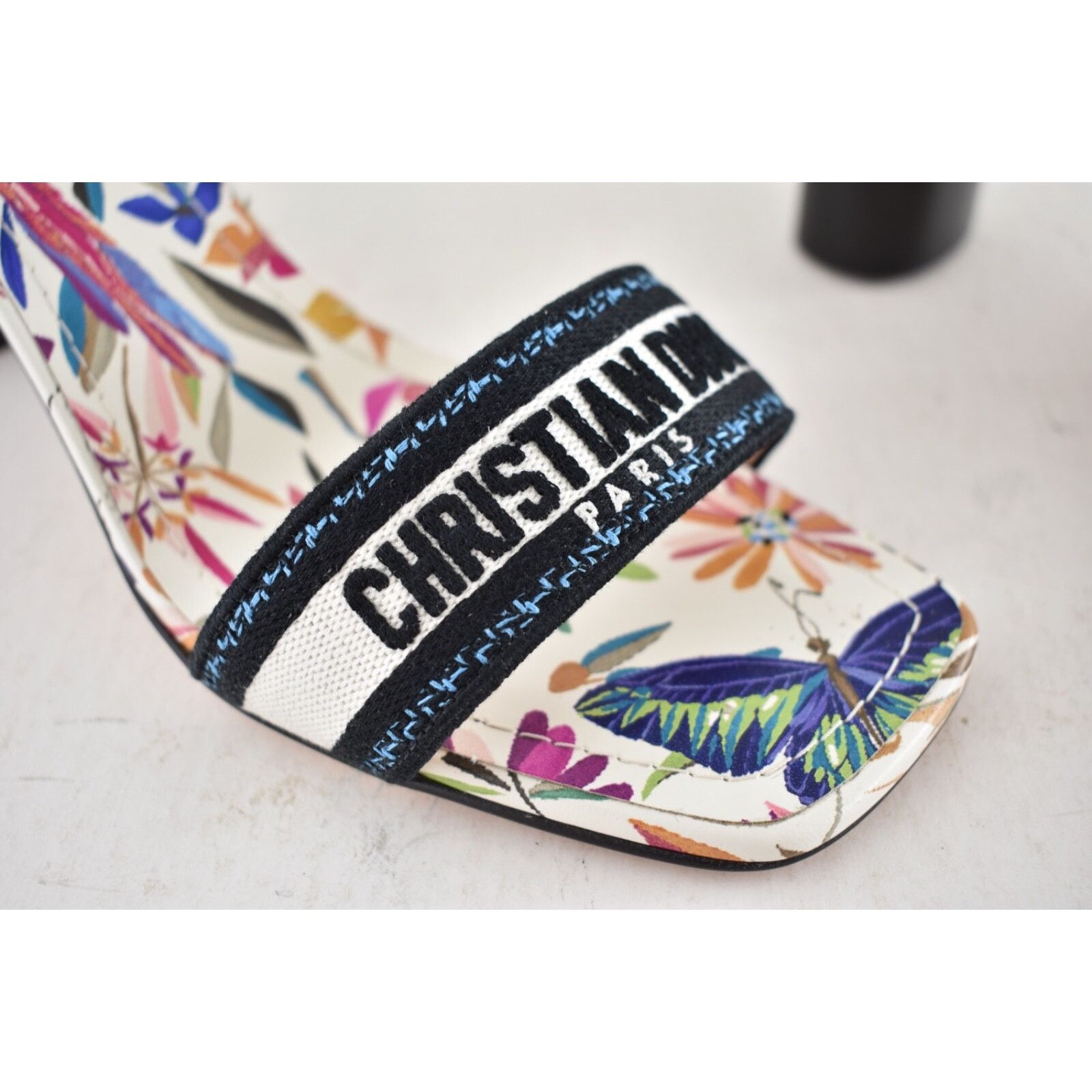 Dior Dior TDJ Fantastica Black Blue Dway Heeled Sandal Ankle Size US 9.5 / IT 39.5 - 6 Thumbnail