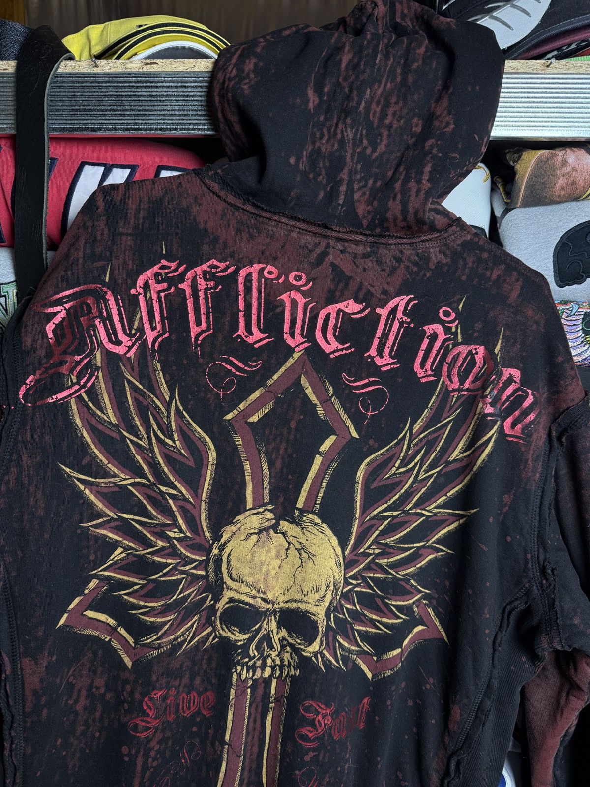 Affliction Y2K Affliction Reversible Hooded 00s Zip Jacket Grunge Opium Size US M / EU 48-50 / 2 - 18 Thumbnail