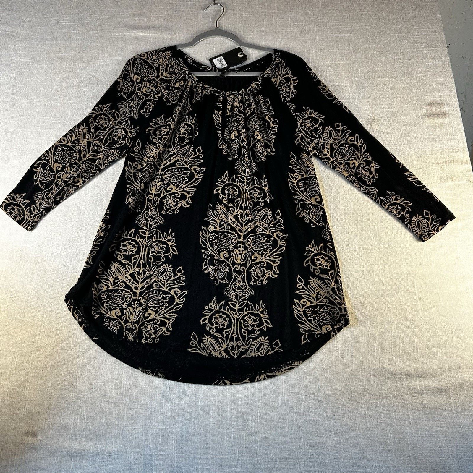 Lucky Brand LUCKY BRAND Top Womens Med Pullover Boho Black 3/4 Sleeve Size M / US 6-8 / IT 42-44 - 1 Thumbnail