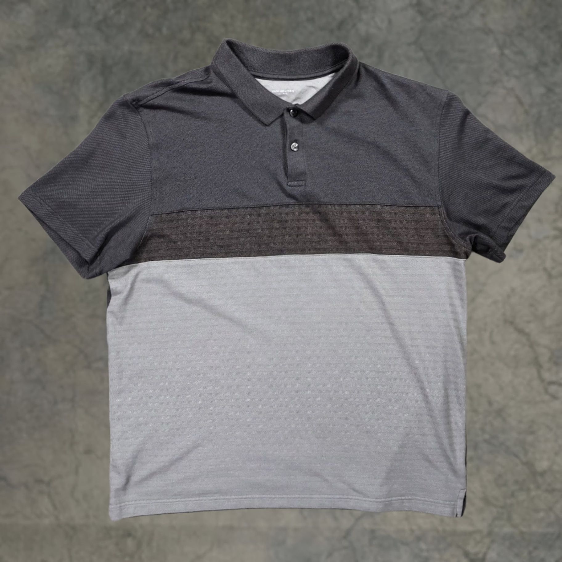 Van Heusen Van Heusen Polo Shirt Mens XL Gray Colorblock Short Sleeve Classic Fit Size US XL / EU 56 / 4 - 1 Thumbnail