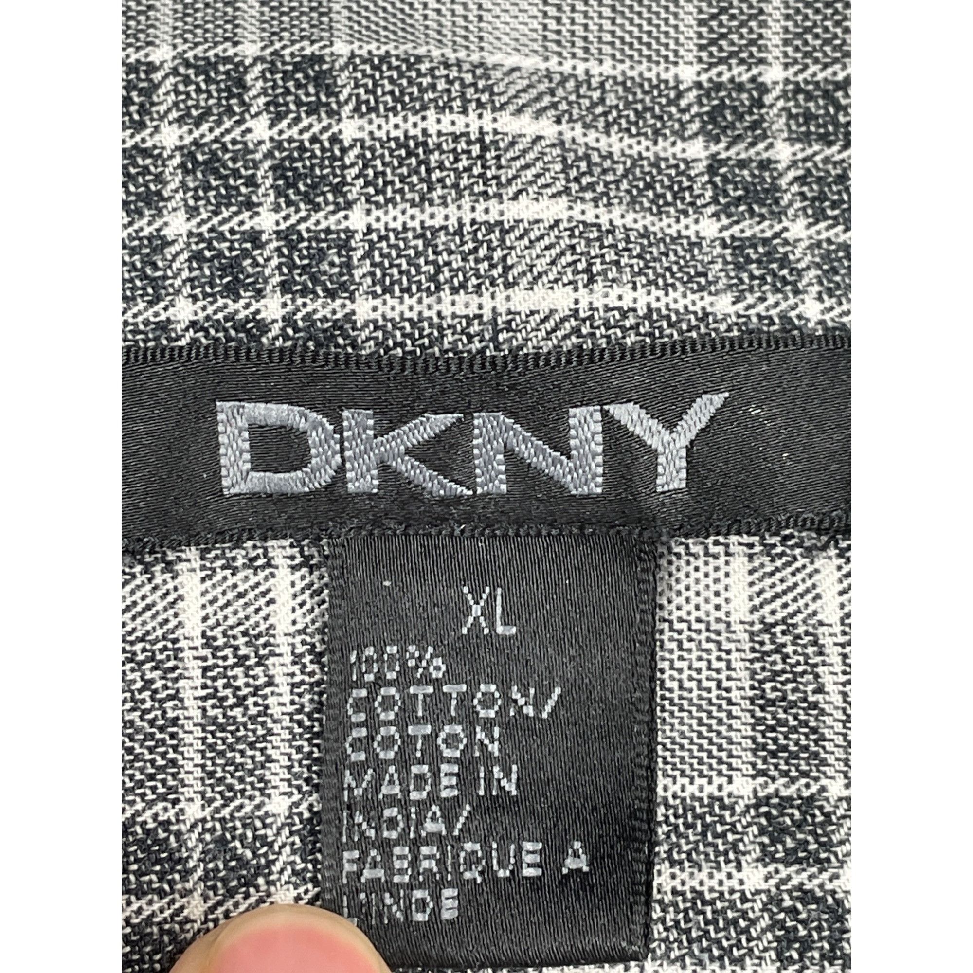 DKNY DKNY SKU 7645 Mens Gray Plaid Long Sleeve Button Down Shirt Size US XL / EU 56 / 4 - 9 Thumbnail