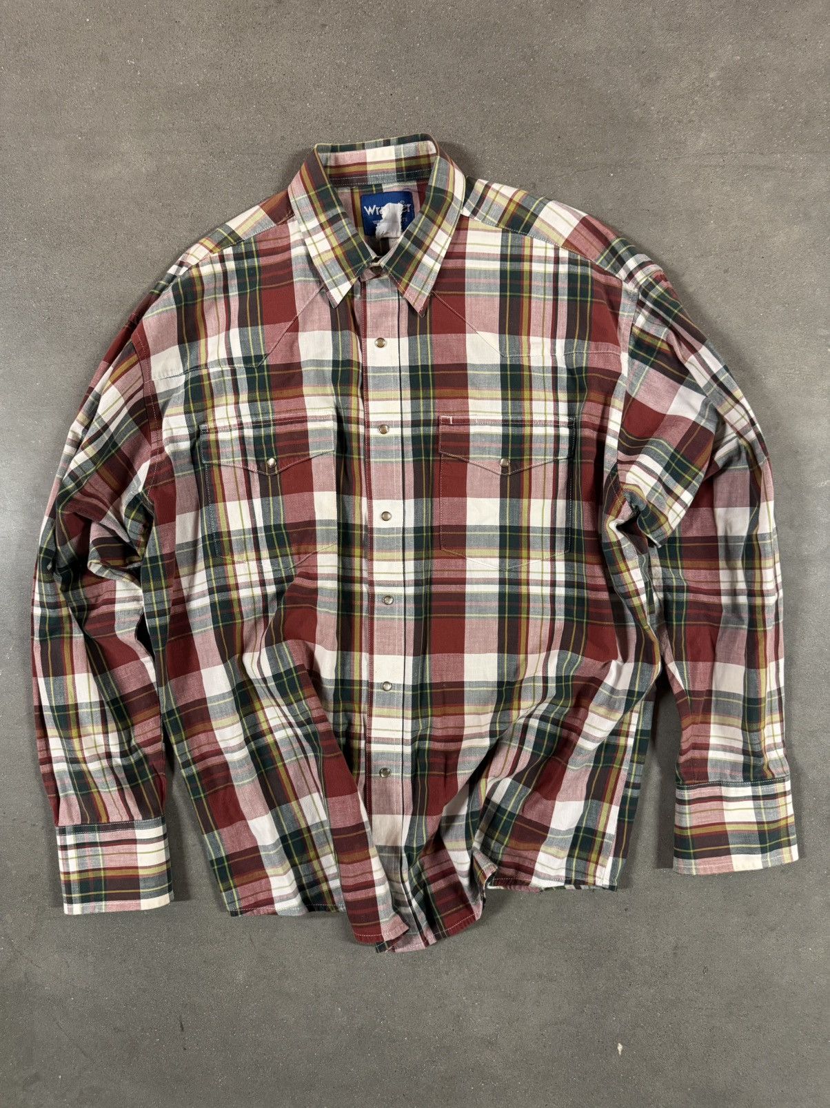 Wrangler Vintage Wrangler Western Pearl Snap Plaid Long Sleeve Shirt Size US XL / EU 56 / 4 - 1 Thumbnail