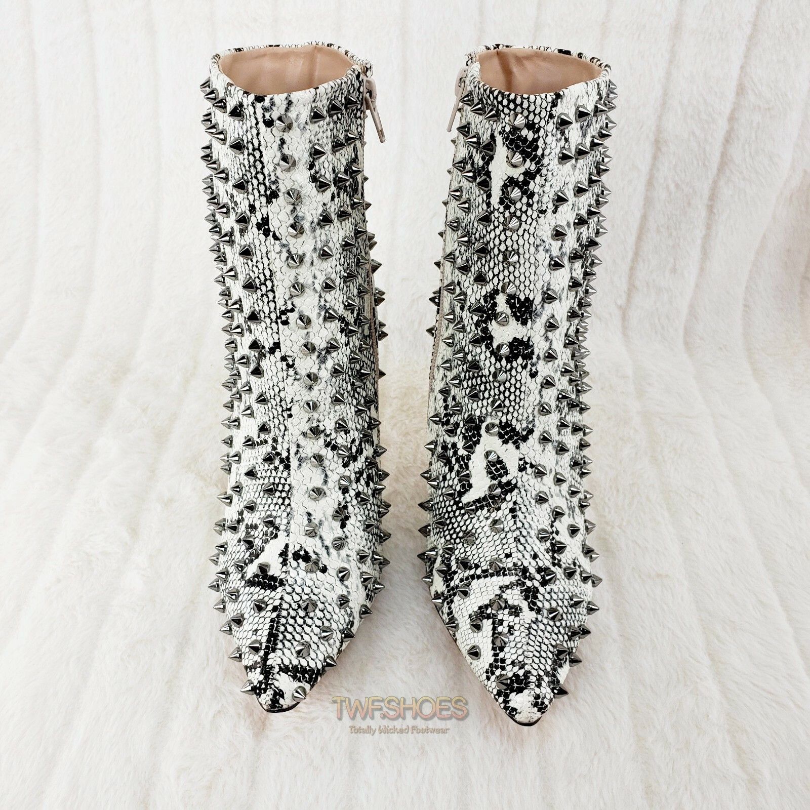 Other C & C Passion 2 Snake Leatherette Spike Stud Pointy Toe High Size US 6 / IT 36 - 5 Thumbnail