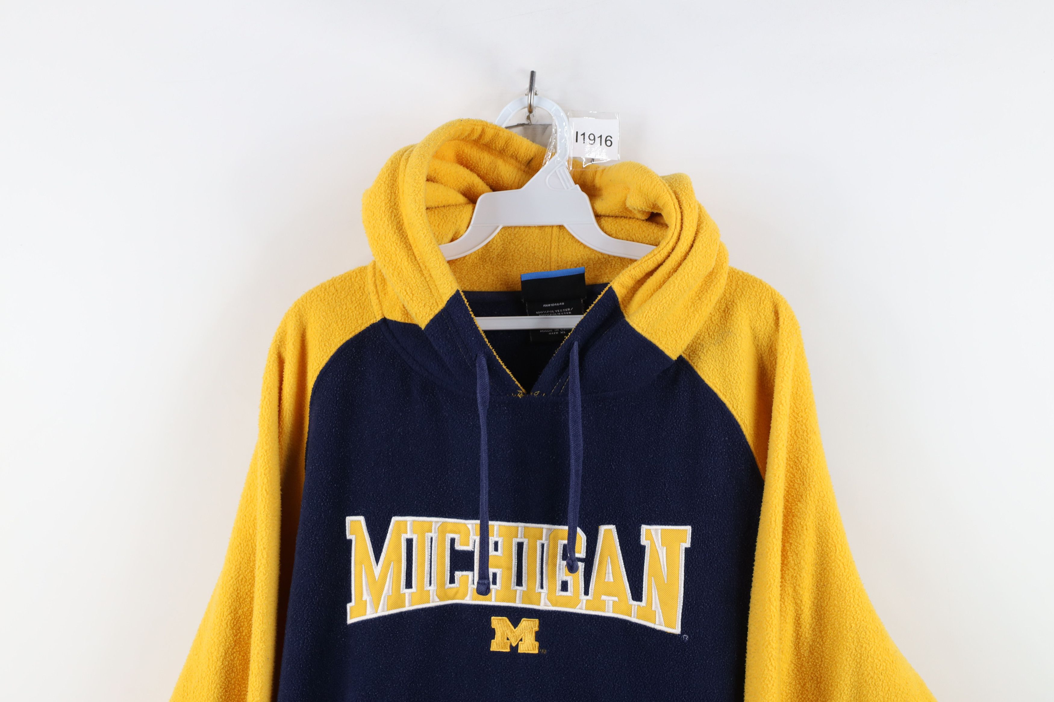 Vintage Vintage University of Michigan Fleece Hoodie Sweatshirt Blue Size US XL / EU 56 / 4 - 2 Thumbnail