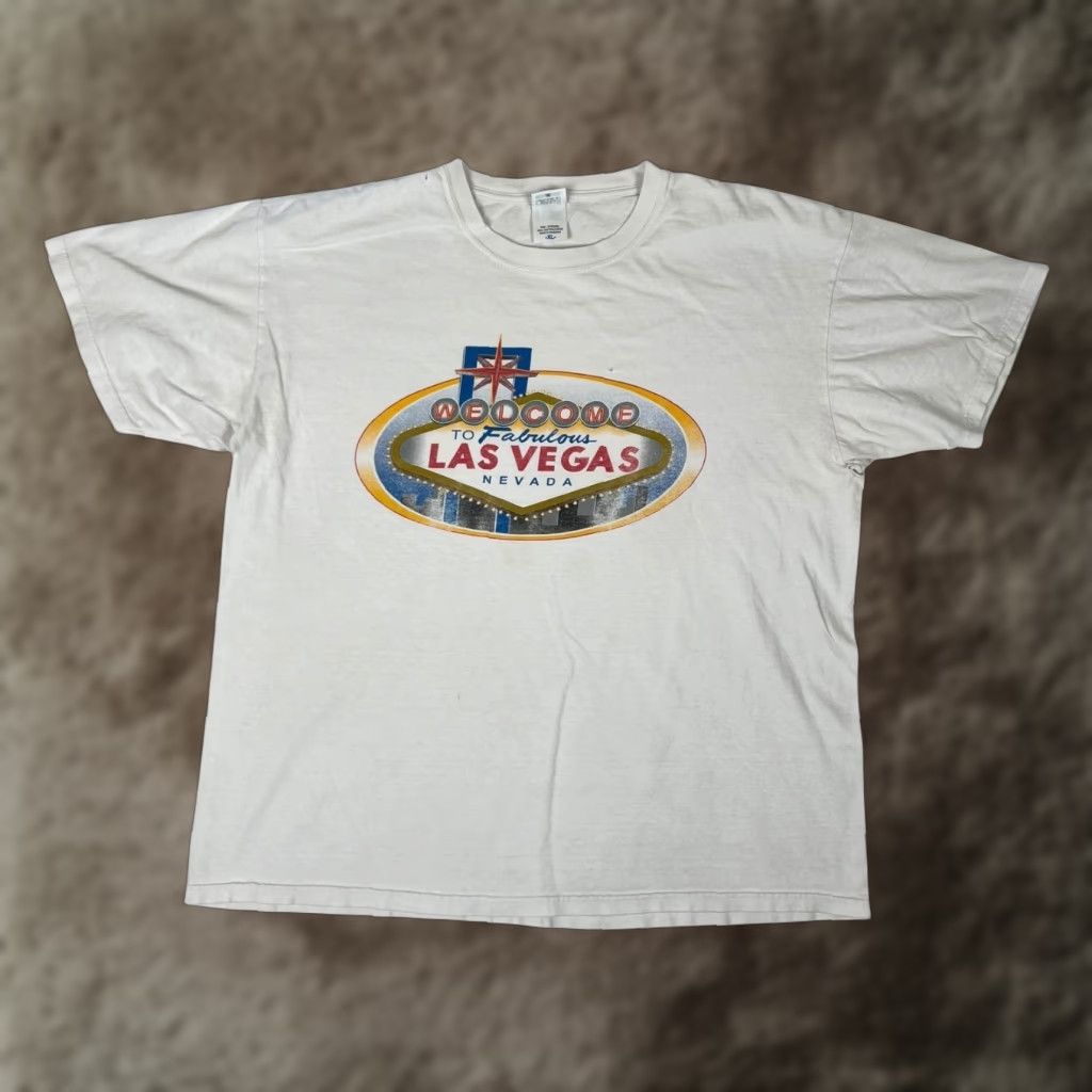 Anvil VINTAGE Adidas Anvil 90s T-Shirt Men XL White Cotton Crew Neck Short Sleeve Welcome To Las Vegas Souvenir Size XL Shirt Size US XL / EU 56 / 4 - 1 Thumbnail
