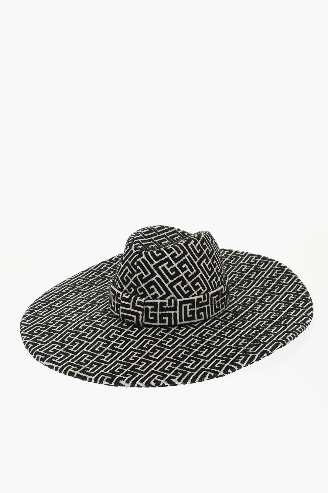 Balmain Two-Tone Floppy Hat with All-Over Monogram Size ONE SIZE - 1 Thumbnail