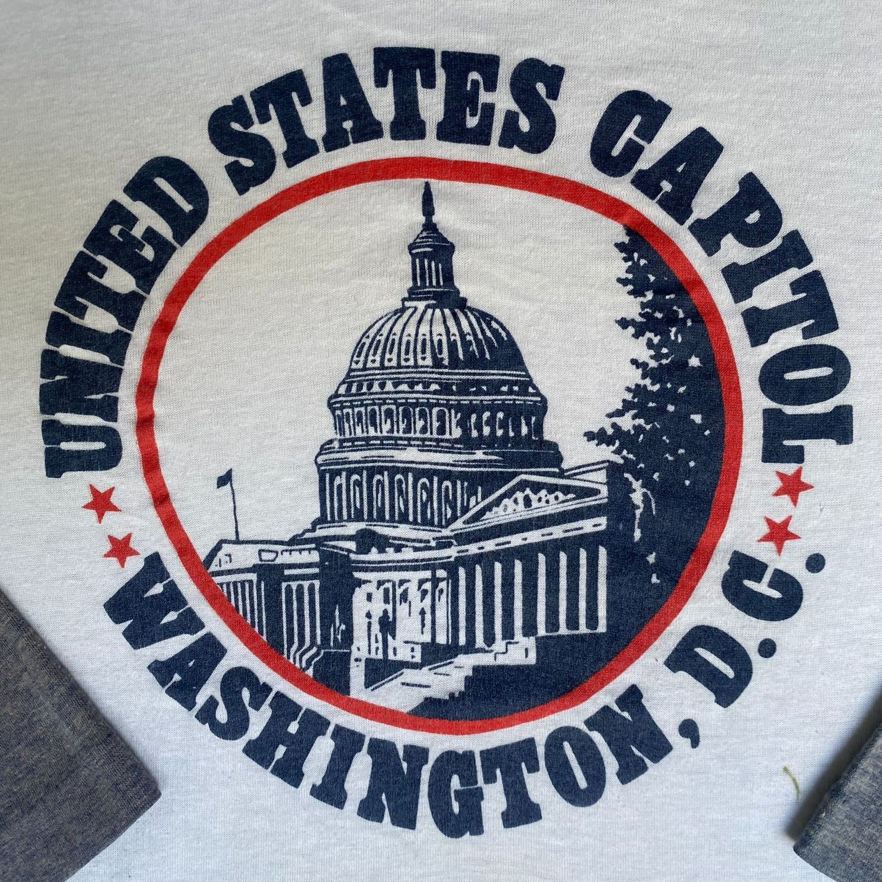 Vintage Vintage 80s Washington DC Shirt US Capitol Raglan Tee Size US S / EU 44-46 / 1 - 3 Thumbnail