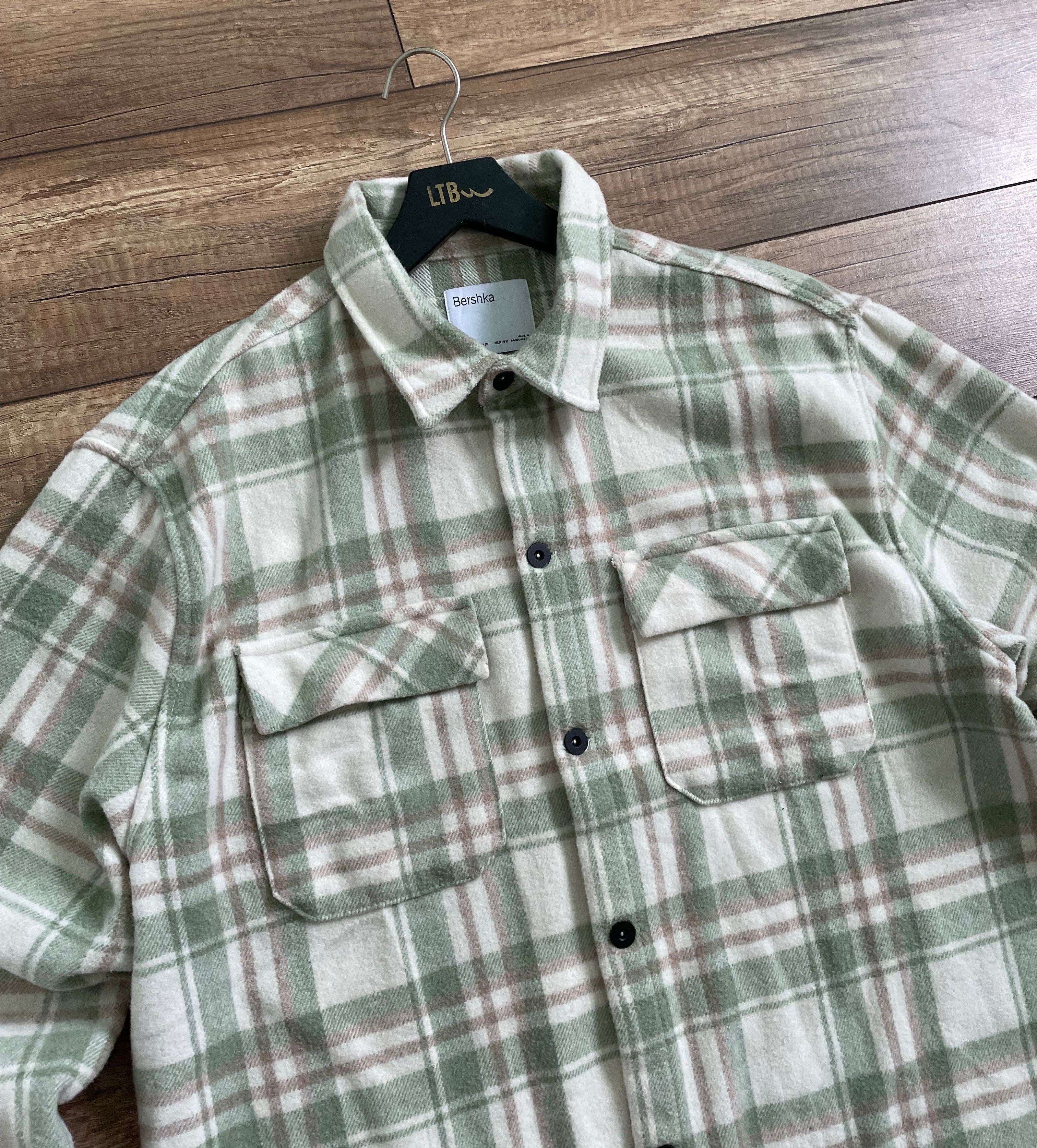 Bershka Vintage Style Bershka Flannel Checkered Over Shirt Jacket Size US XL / EU 56 / 4 - 3 Thumbnail