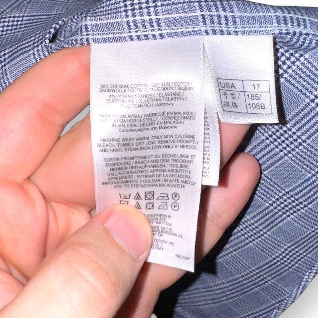 Brooks Brothers Brooks Brothers Navy Non-Iron Dress Shirt XL 17 33 Size US XL / EU 56 / 4 - 6 Thumbnail
