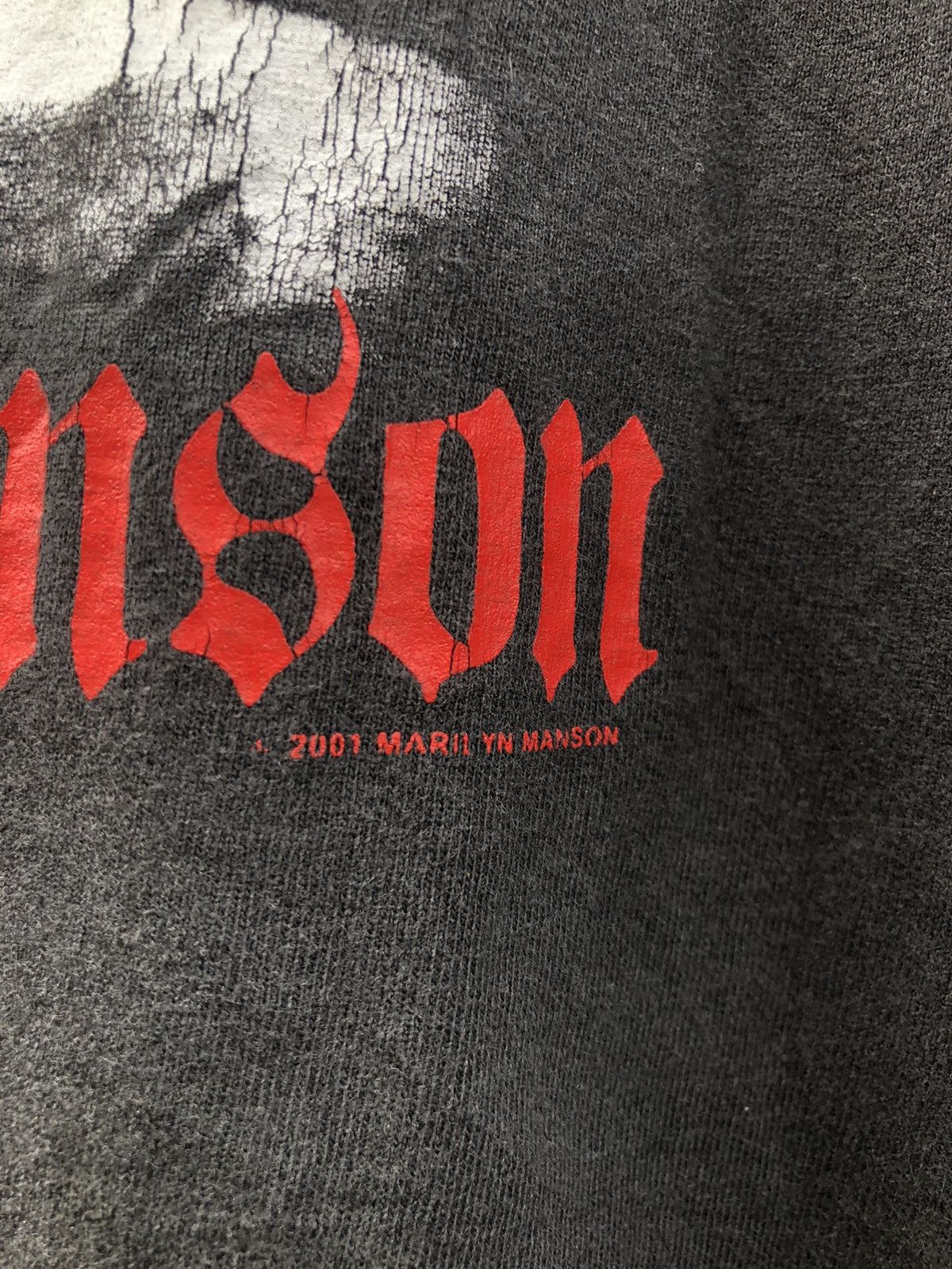 Band Tees × Marilyn Manson × Vintage Rare!! Vintage 2001 Marilyn Manson LongSleeve Bootleg Tee Size US S / EU 44-46 / 1 - 4 Thumbnail