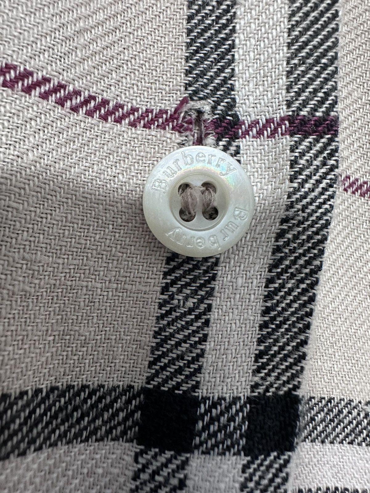 Burberry × Designer × Vintage VTG Burberry Shirt Women’s Linen Check Nova Size US8 GB 12 Size M / US 6-8 / IT 42-44 - 11 Thumbnail