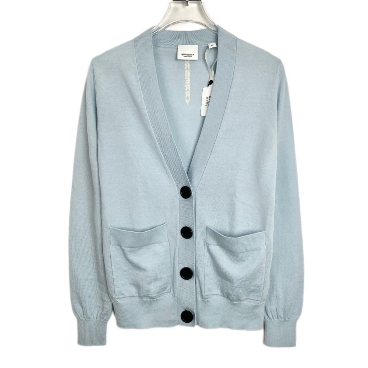 Burberry Burberry Light Blue V-Neck Wool Knit Cardigan With Pockets & Size XS / US 0-2 / IT 36-38 - 1 Thumbnail