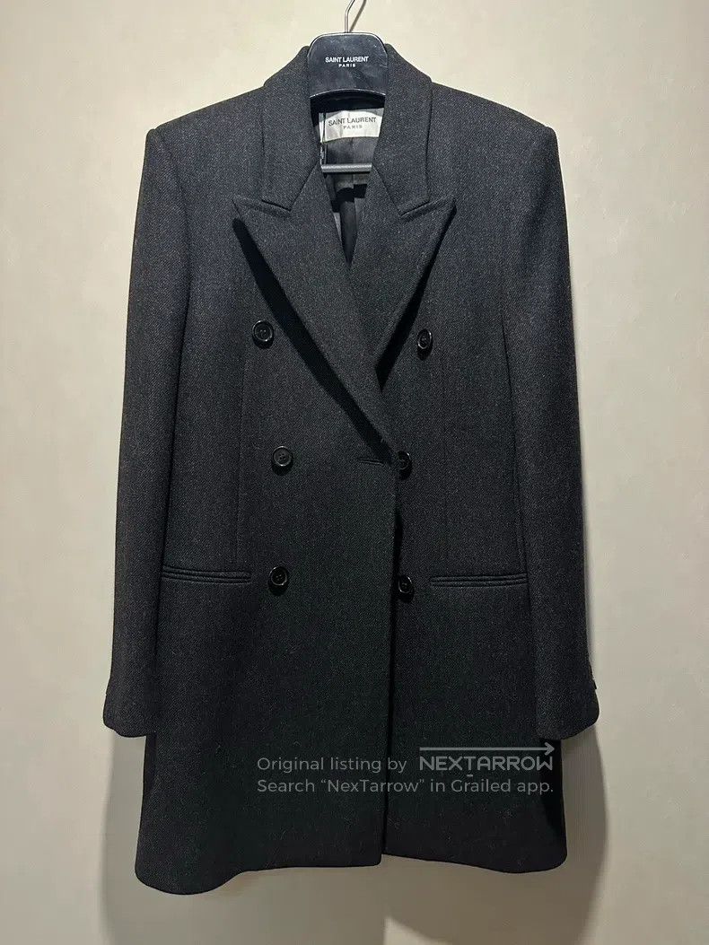 Saint Laurent Paris Saint Laurent Paris Gunmetal Gray Sword Collar Mid-Length Size US S / EU 44-46 / 1 - 1 Thumbnail